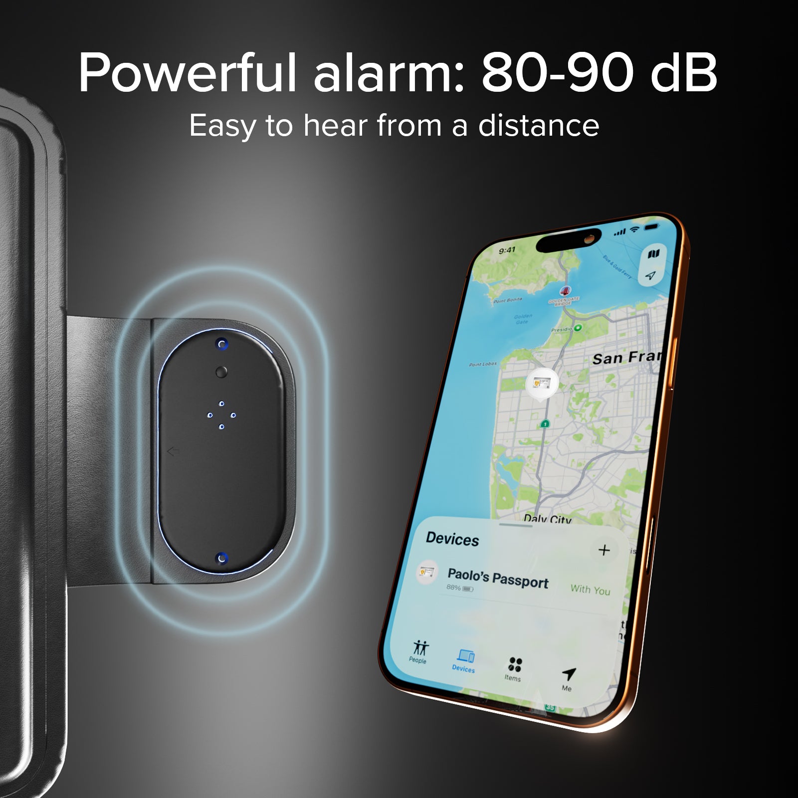 Porta passaporto Track My Passport con tracker Apple Find My e Google Find Hub