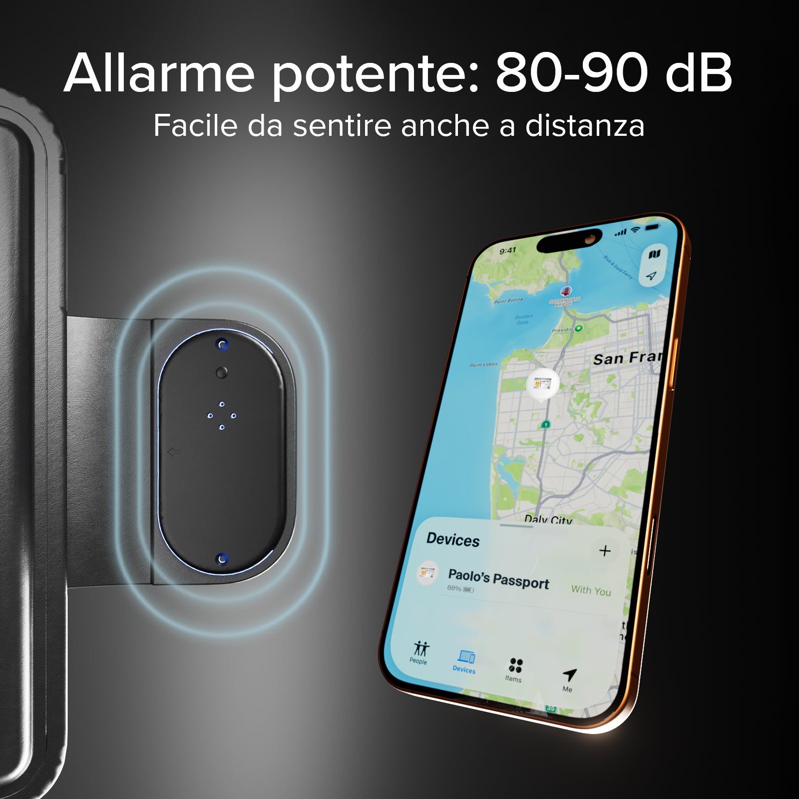 Porta passaporto Track My Passport con tracker Apple Find My e Google Find Hub