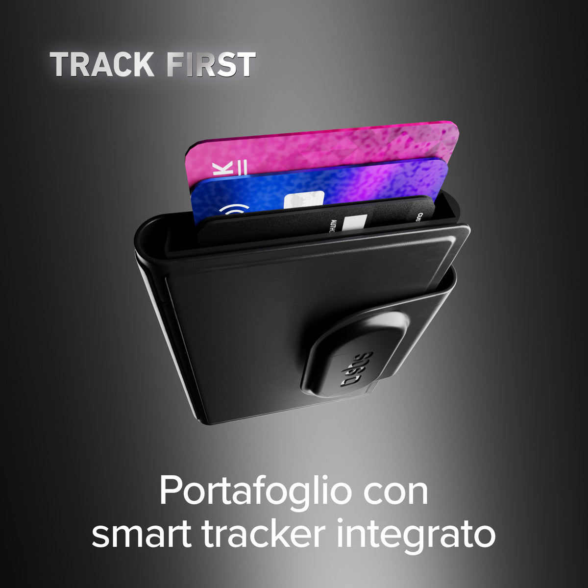 Portacarte Track My Wallet con Apple Find My e Google Find Hub