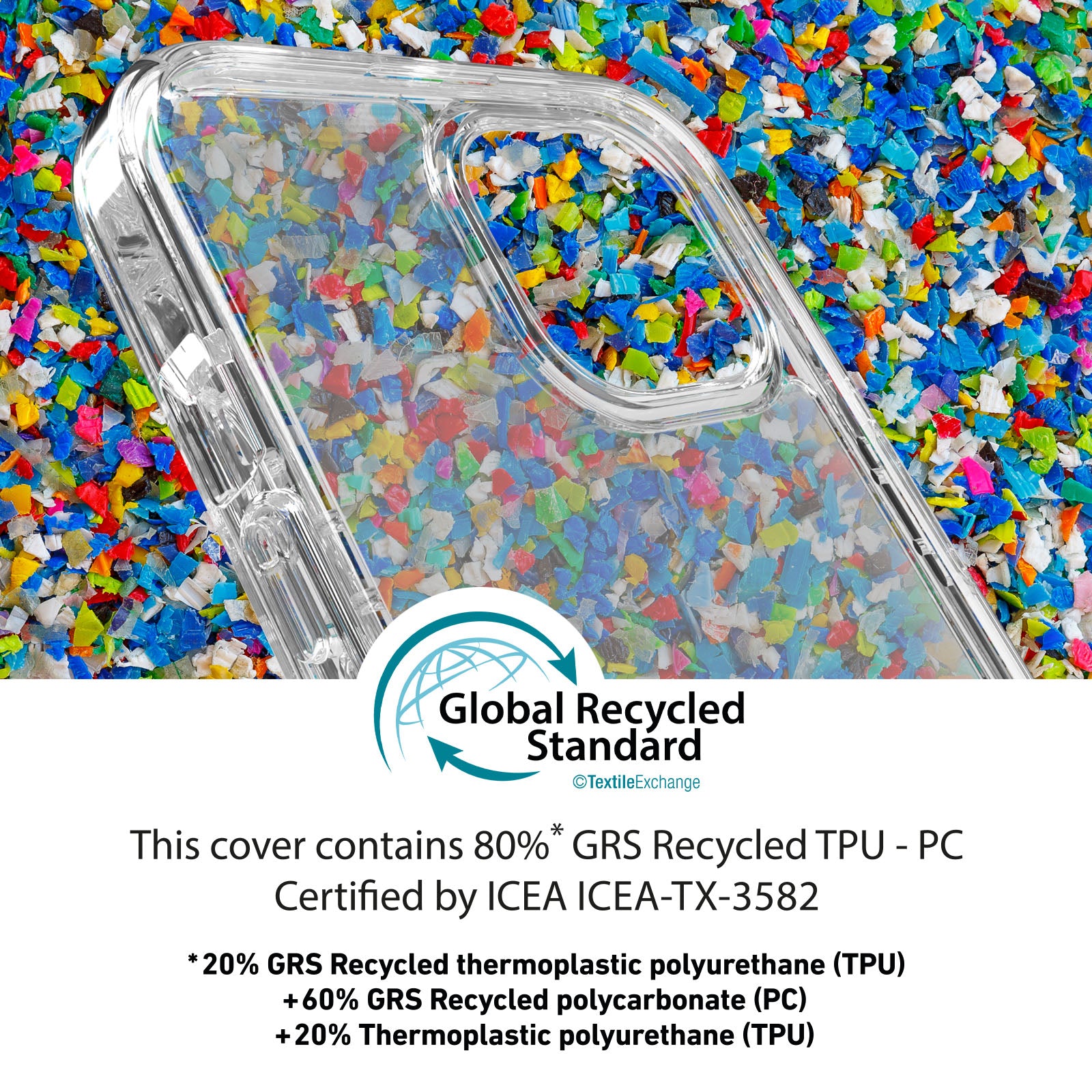 Cover eco-sostenibile in materiali riciclati per iPhone 15
