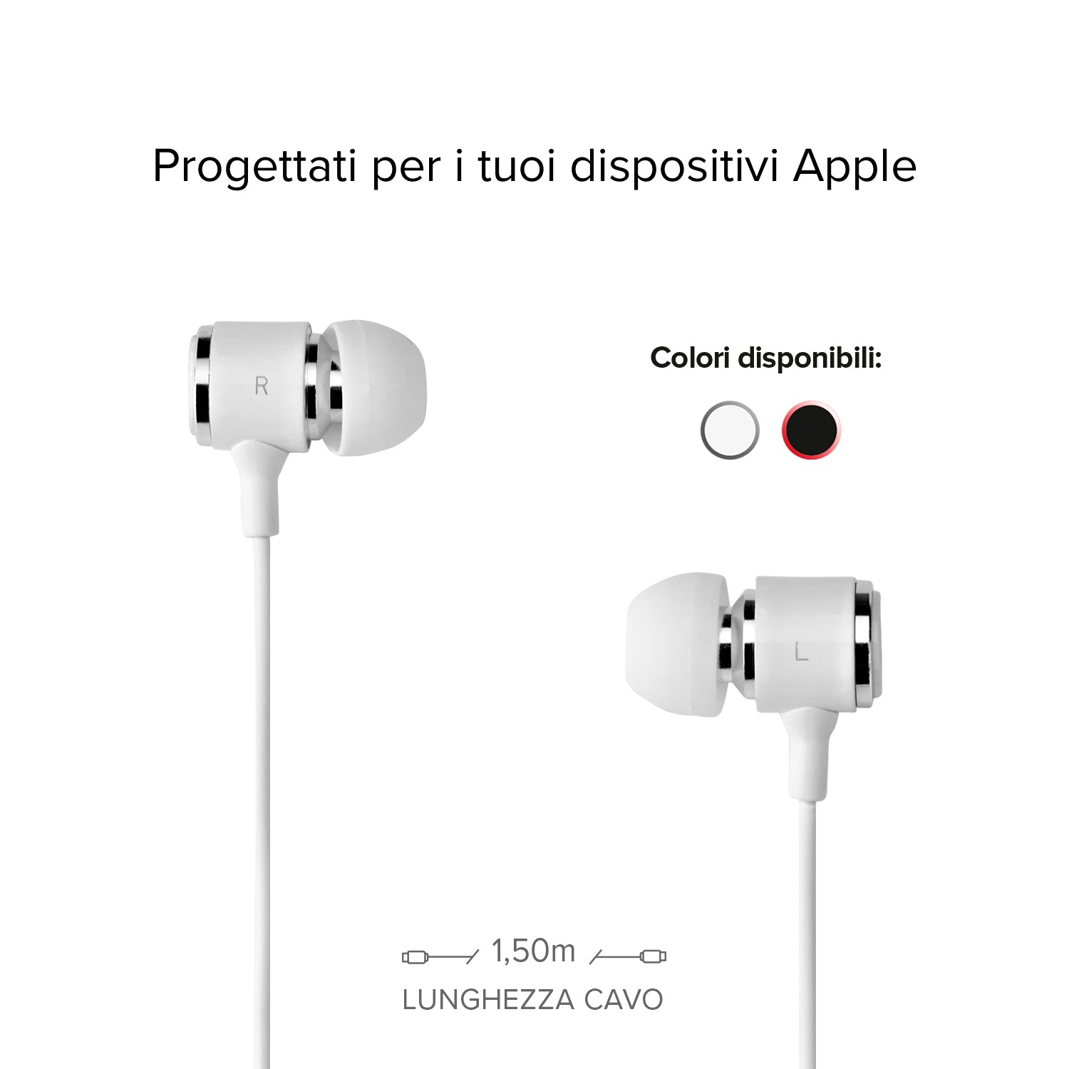 Auricolari in-ear con filo stereo e connettore Lightning Made For Apple