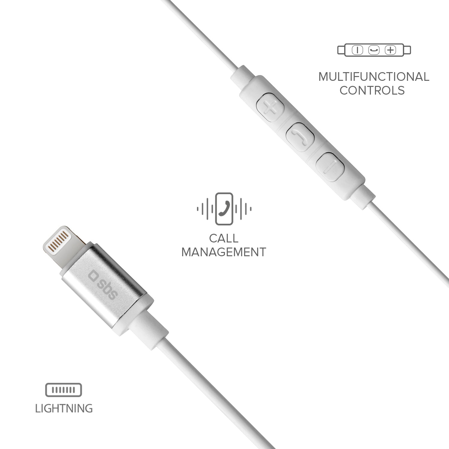Auricolari in-ear con filo stereo e connettore Lightning Made For Apple