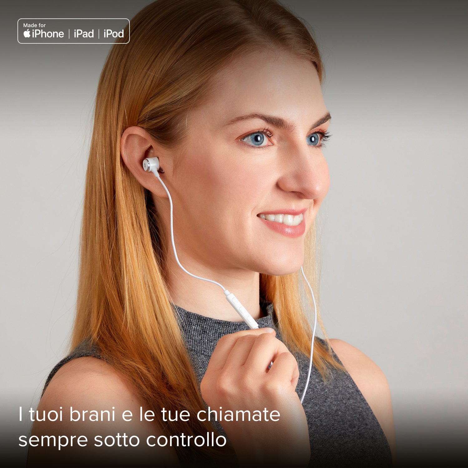 Auricolari in-ear con filo stereo e connettore Lightning Made For Apple