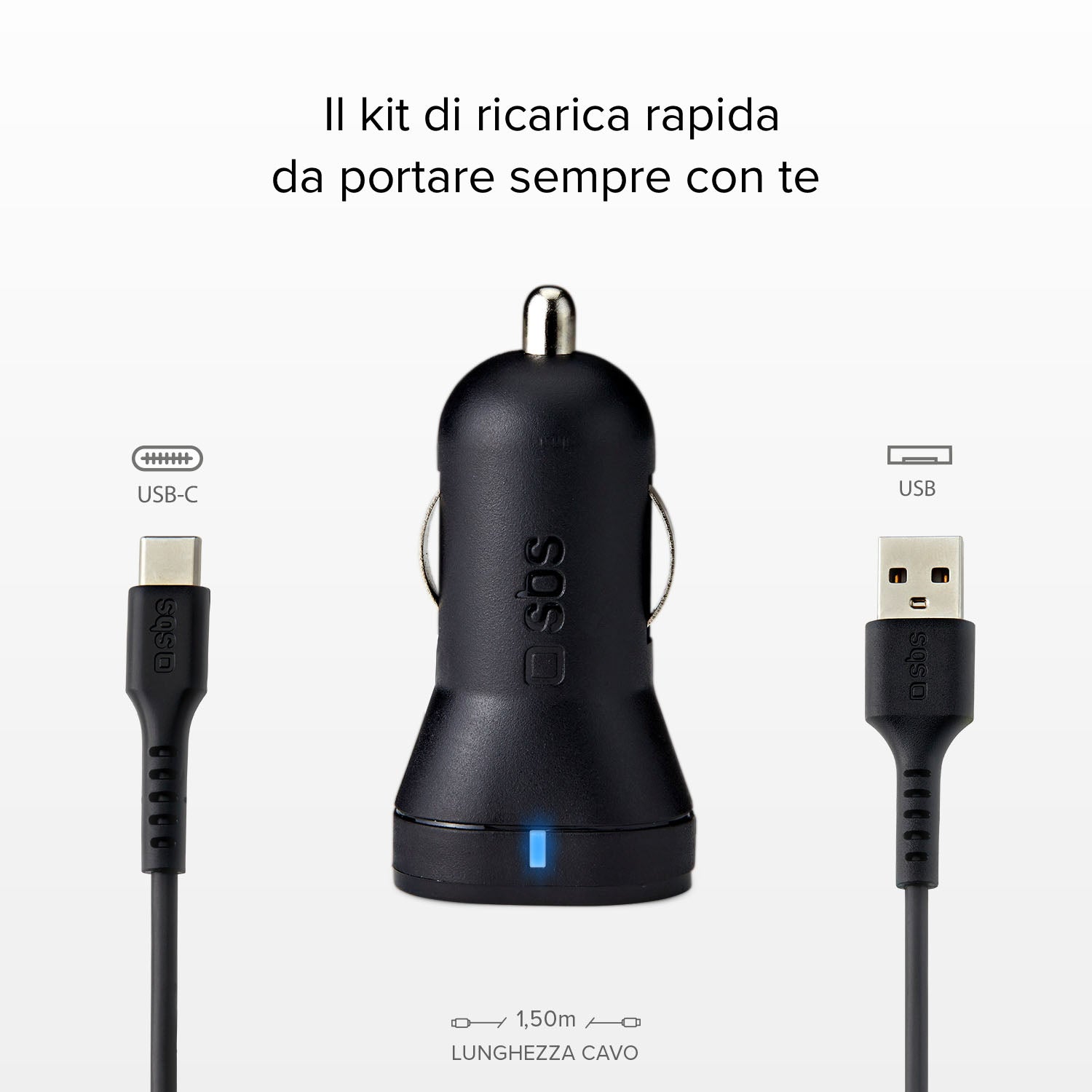 Kit de carga USB-Tipo C para coche