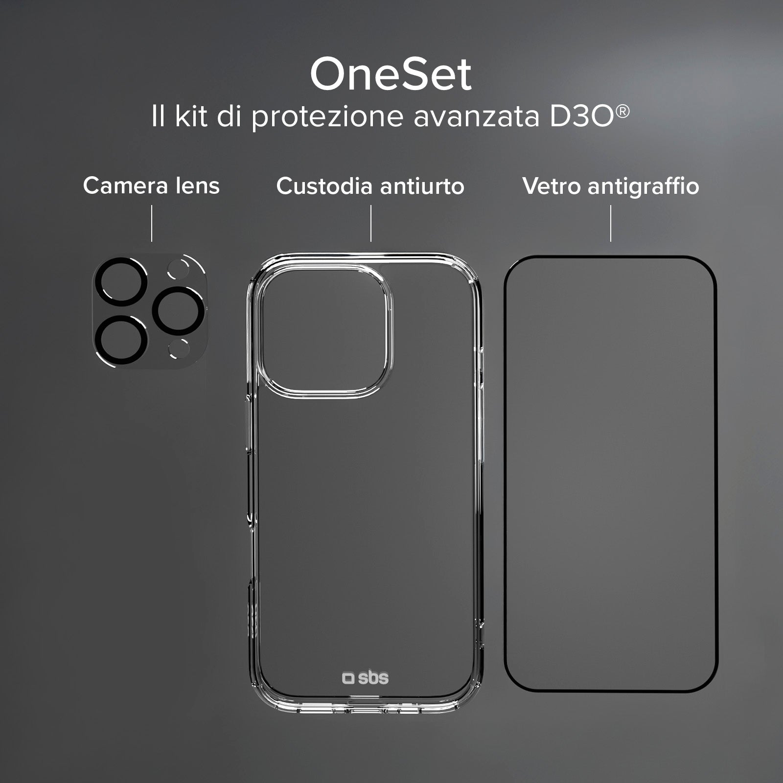 Kit Protezione totale D3O per iPhone 16 Pro