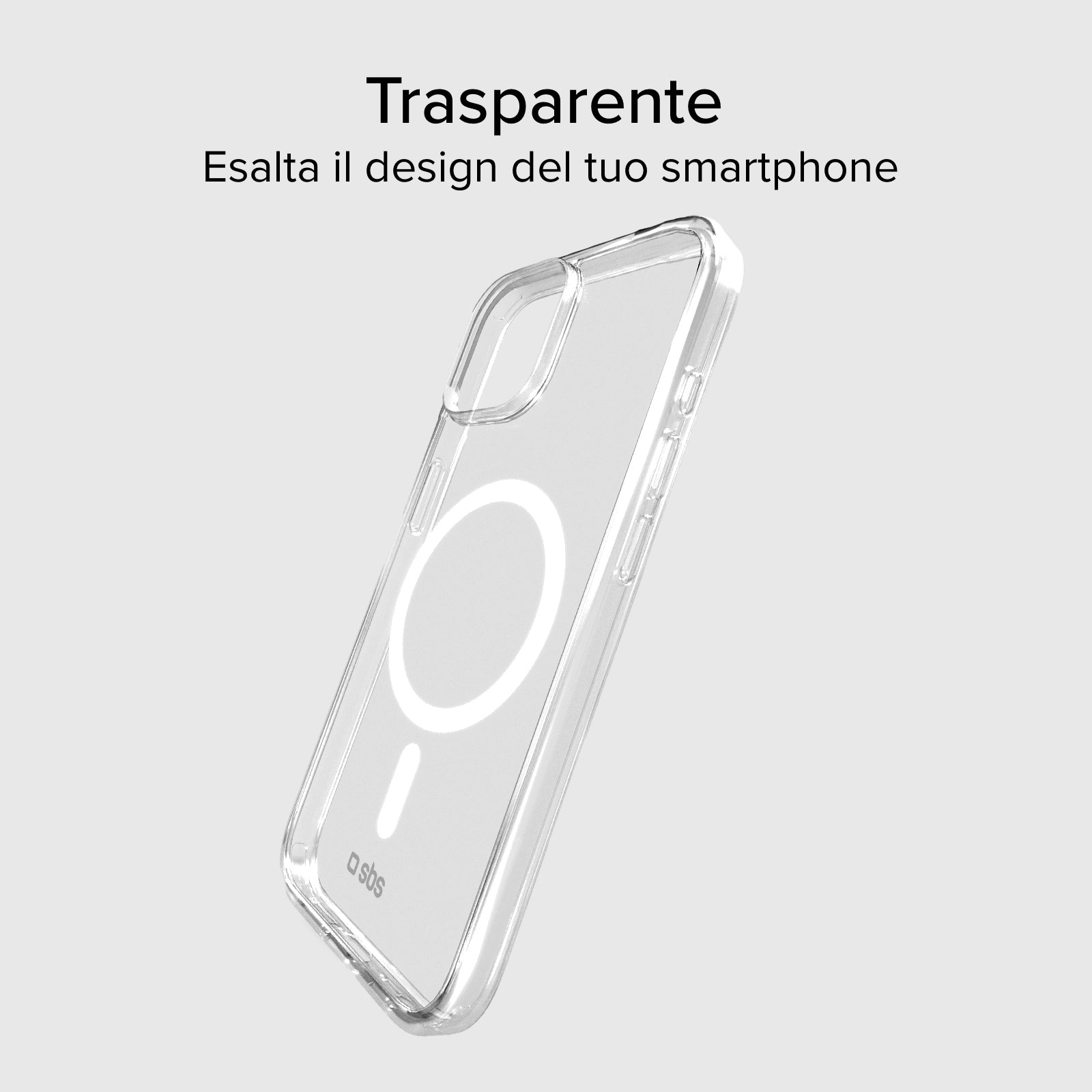Cover trasparente rigida compatibile con ricarica MagSafe per iPhone 14/13
