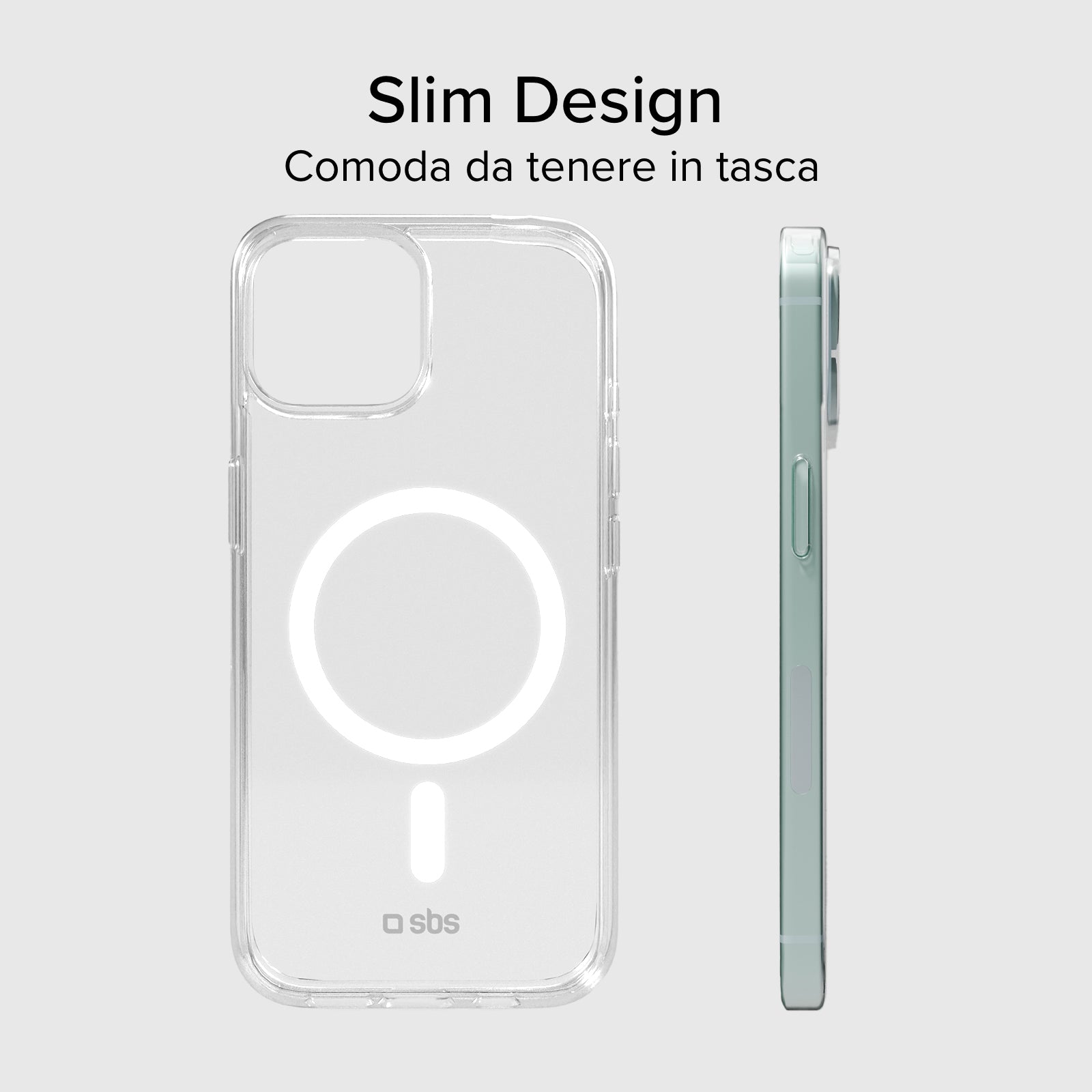 Rigid transparent case compatible with MagSafe charging for iPhone 14/13