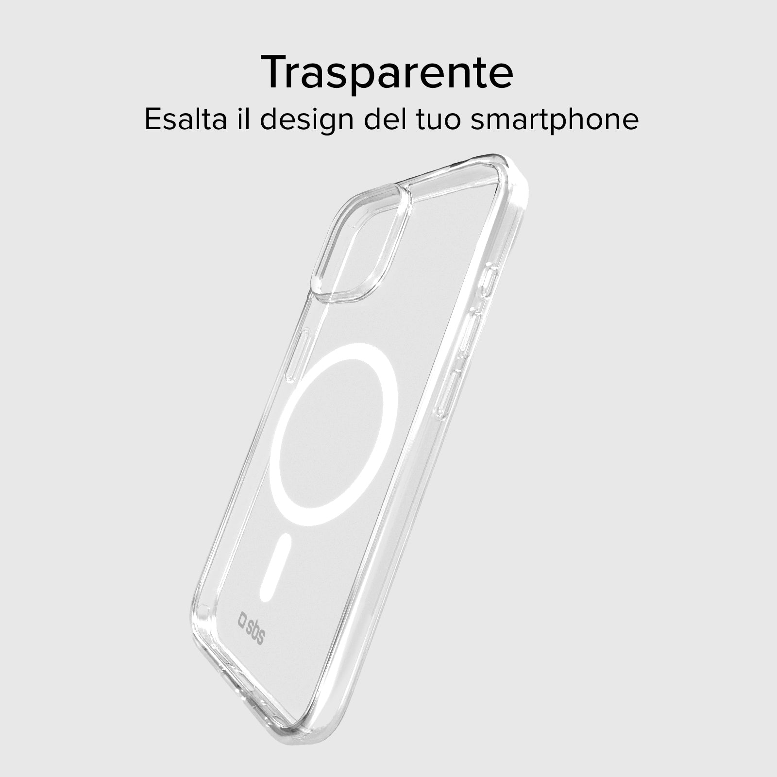 Cover trasparente rigida compatibile con ricarica MagSafe per iPhone 15