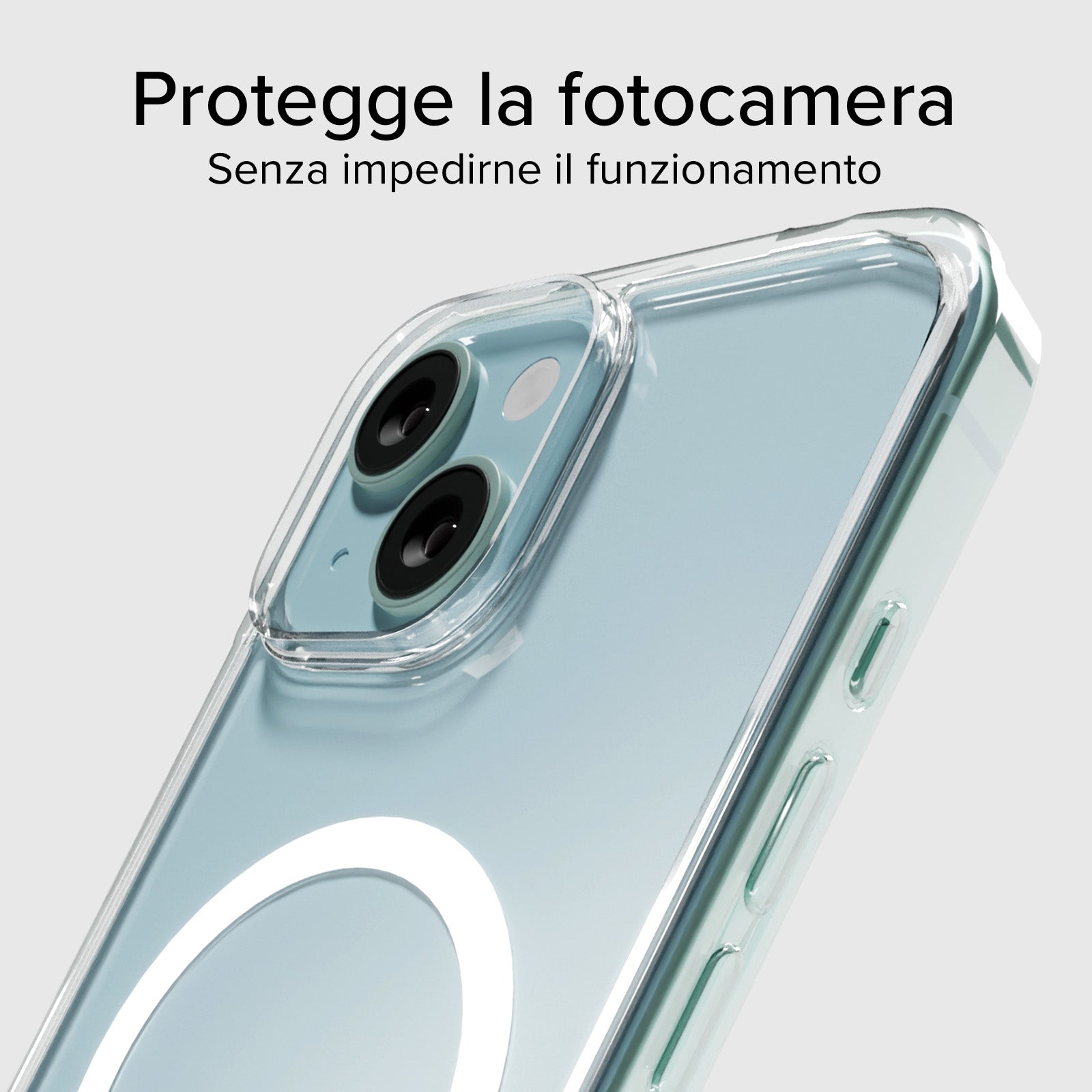 Funda rígida transp. carga MagSafe iPhone 15