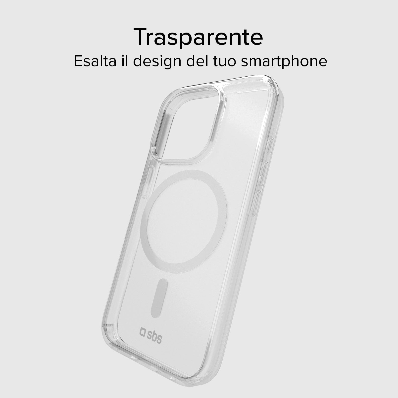 Cover trasparente rigida compatibile con ricarica MagSafe per iPhone 15 Pro Max
