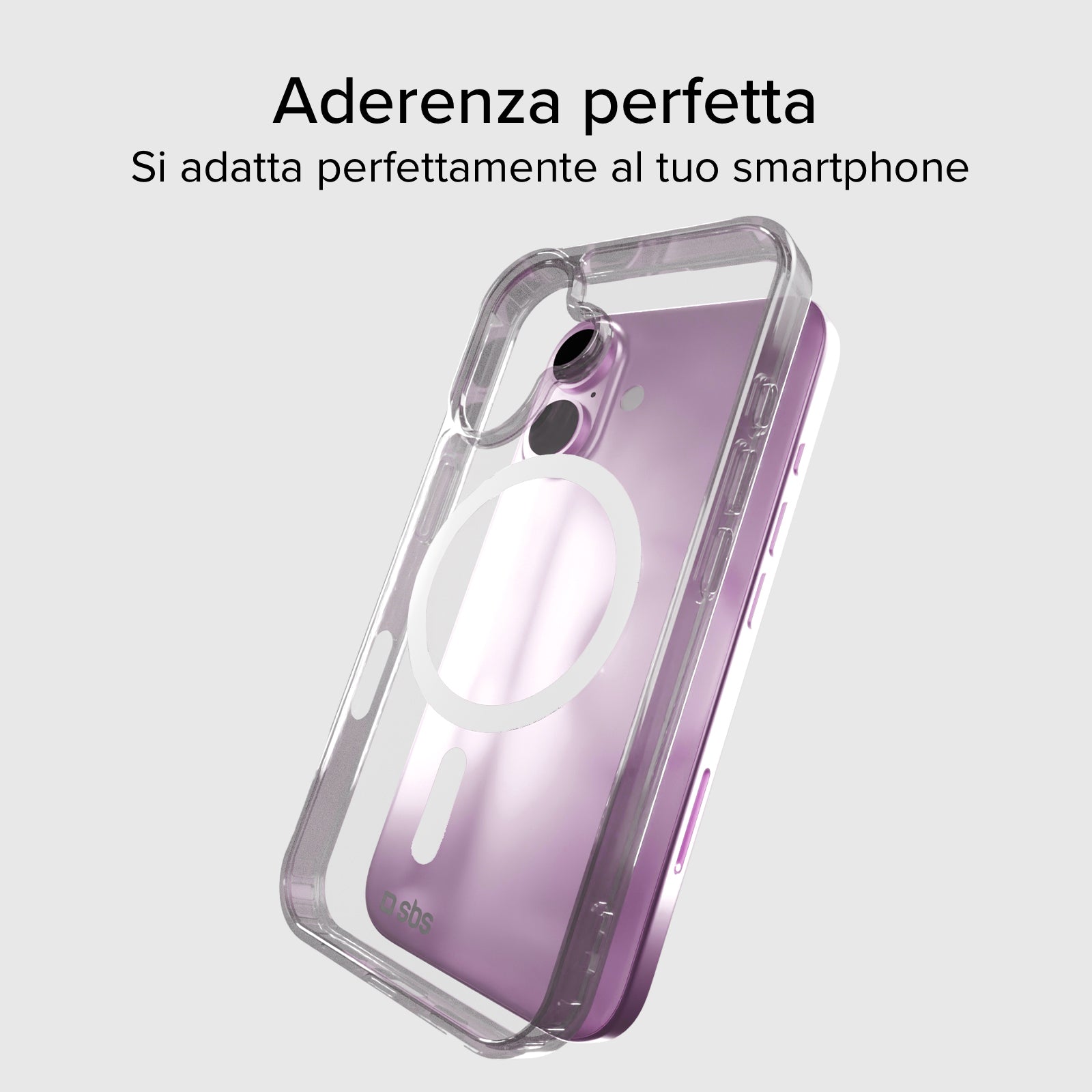 Cover trasparente rigida compatibile con ricarica MagSafe per iPhone 16