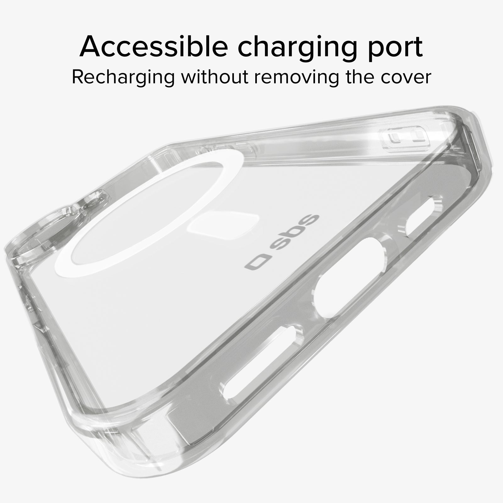 Funda rígida transp. carga MagSafe iPhone 16 Plus