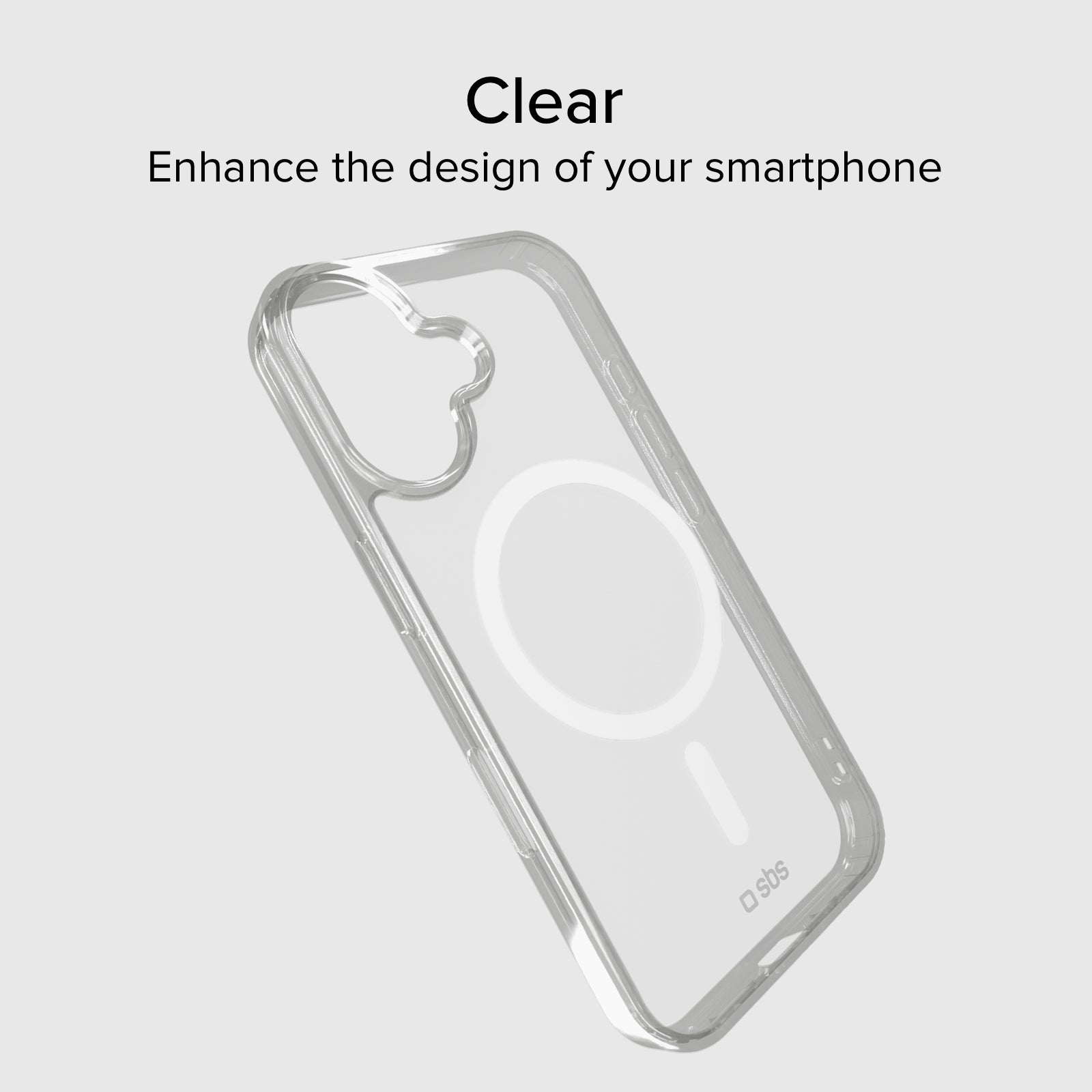 Rigid transparent case compatible with MagSafe charging for iPhone 17