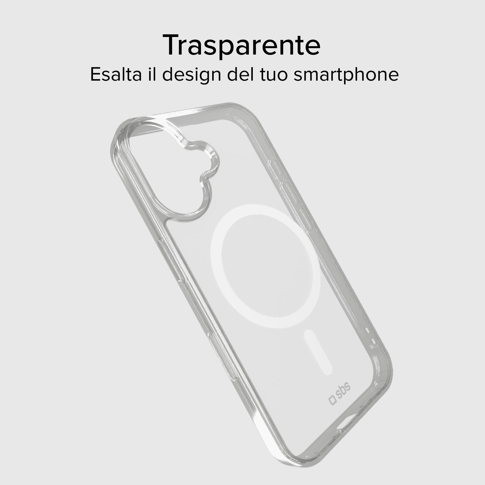 Cover trasparente rigida compatibile con ricarica MagSafe per iPhone 17