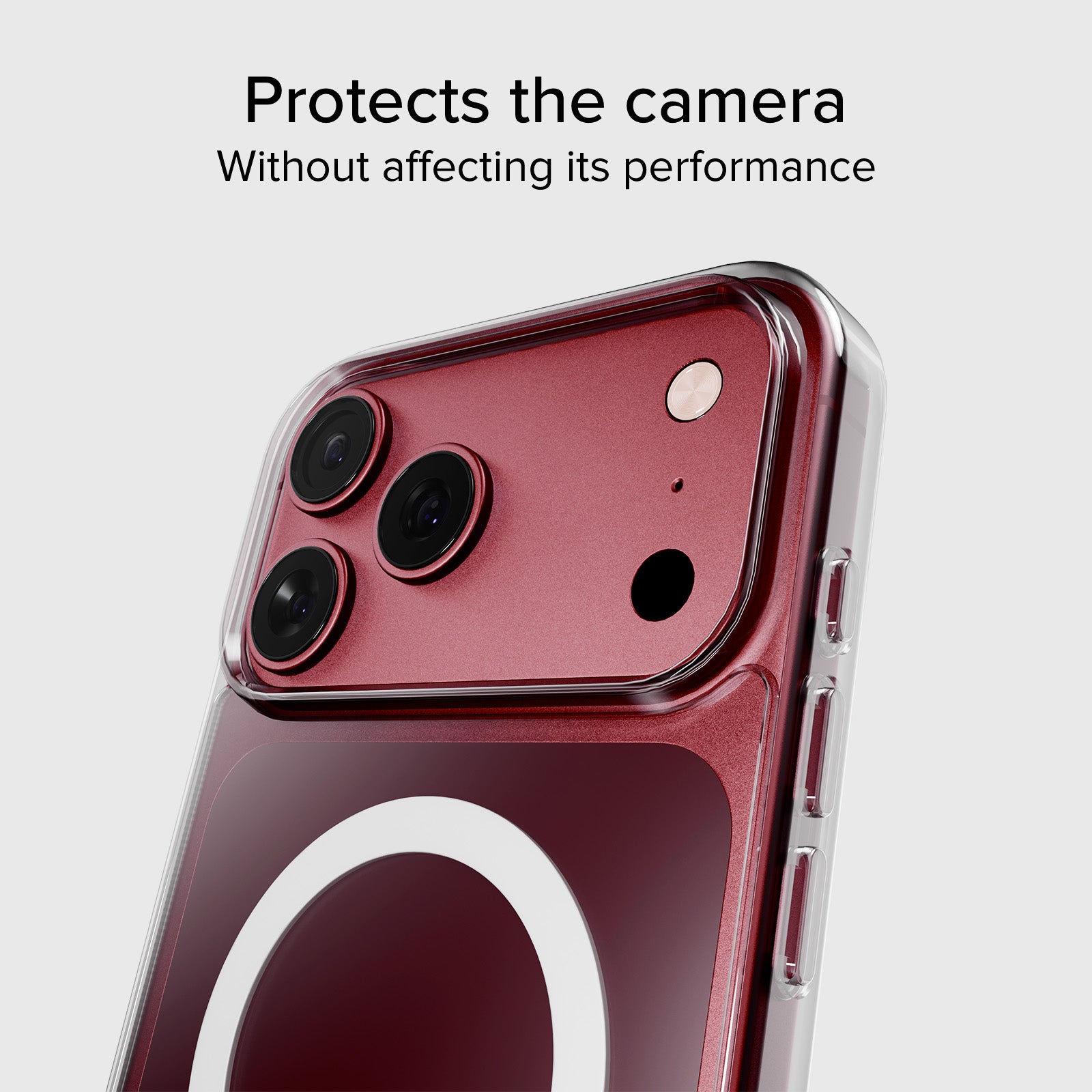 Transparent hard cover compatible with magnetic wireless charging for iPhone 18 Pro/17 Pro