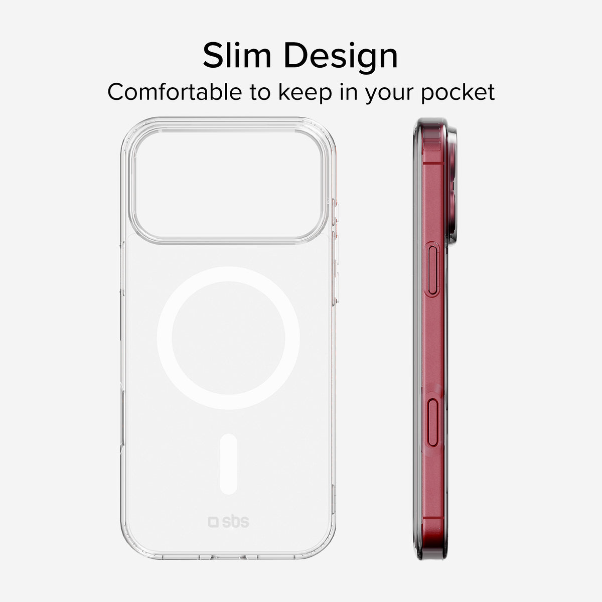 Transparent hard cover compatible with magnetic wireless charging for iPhone 18 Pro/17 Pro