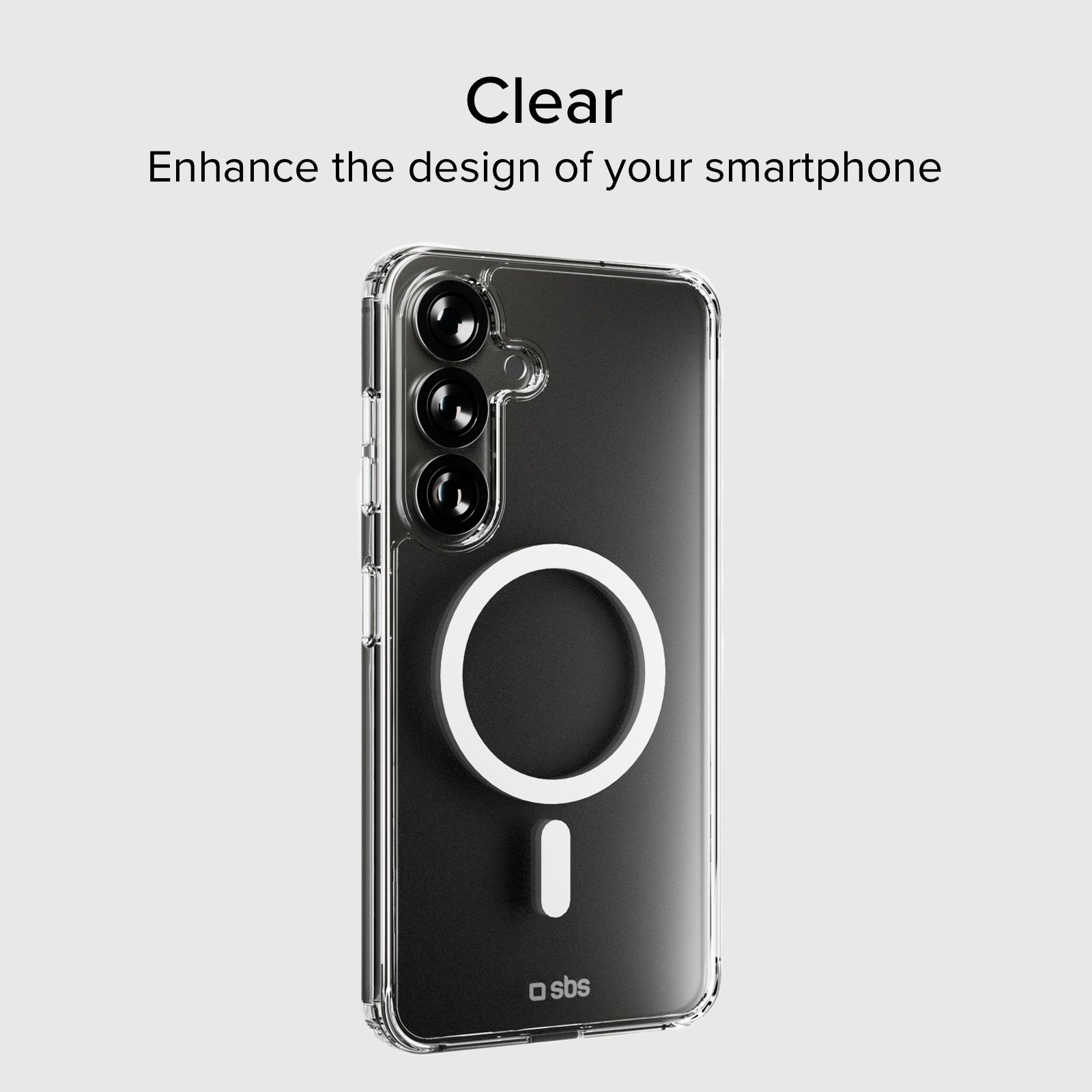 Funda rígida transparente compatible con carga inalámbrica magnética para Samsung Galaxy S25+