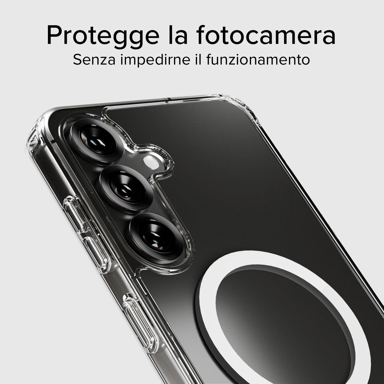 Cover rigida compatibile con ricarica wireless magnetica per Samsung S25+