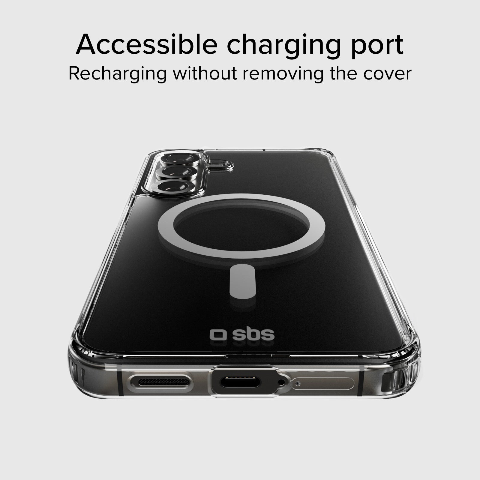 Cover rigida compatibile con ricarica wireless magnetica per Samsung S25+