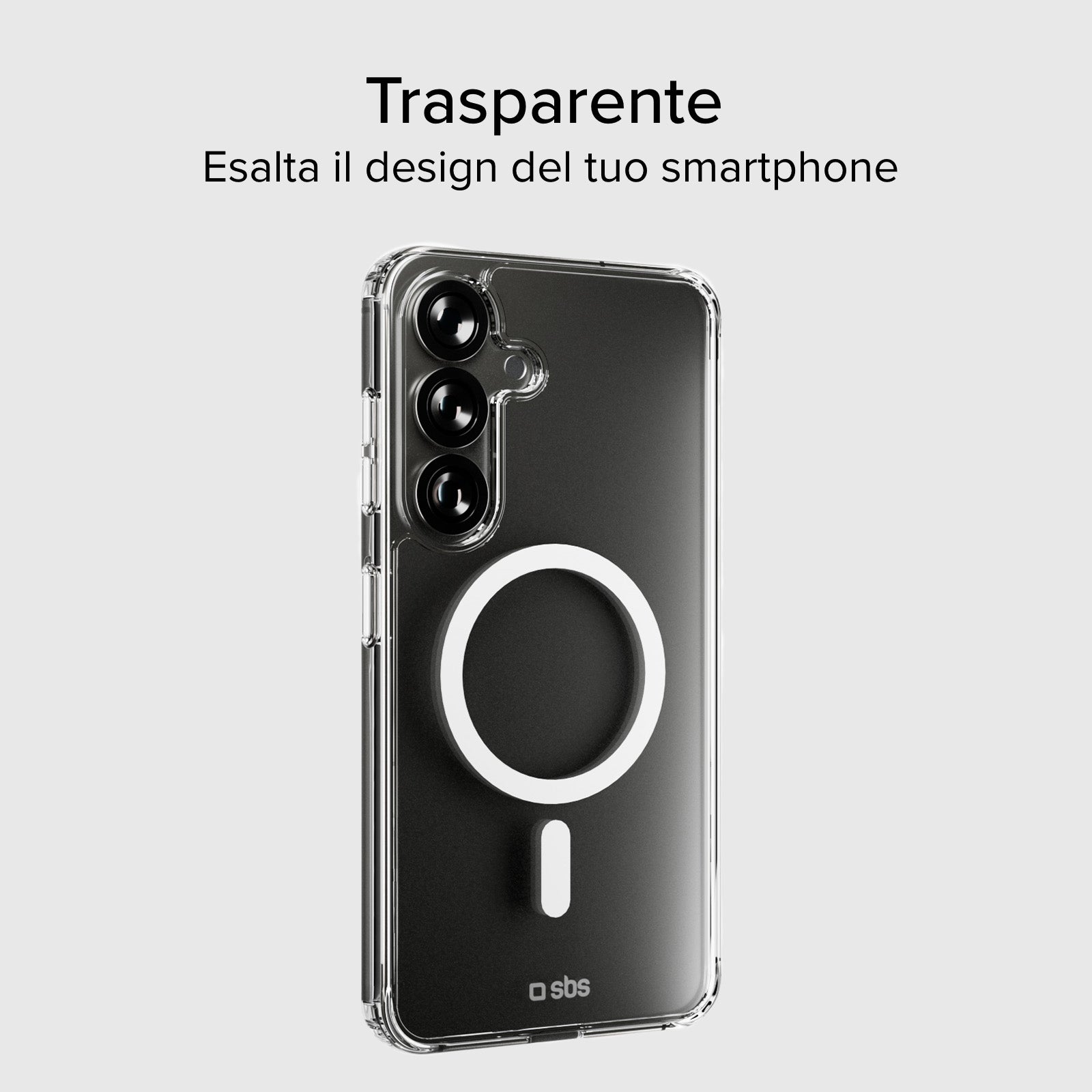 Cover rigida compatibile con ricarica wireless magnetica per Samsung S25