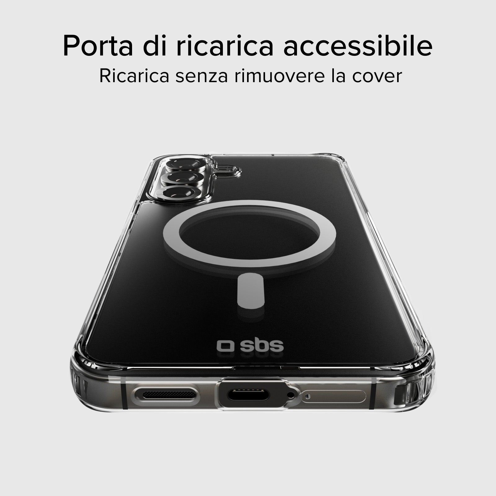 Cover rigida compatibile con ricarica wireless magnetica per Samsung S25