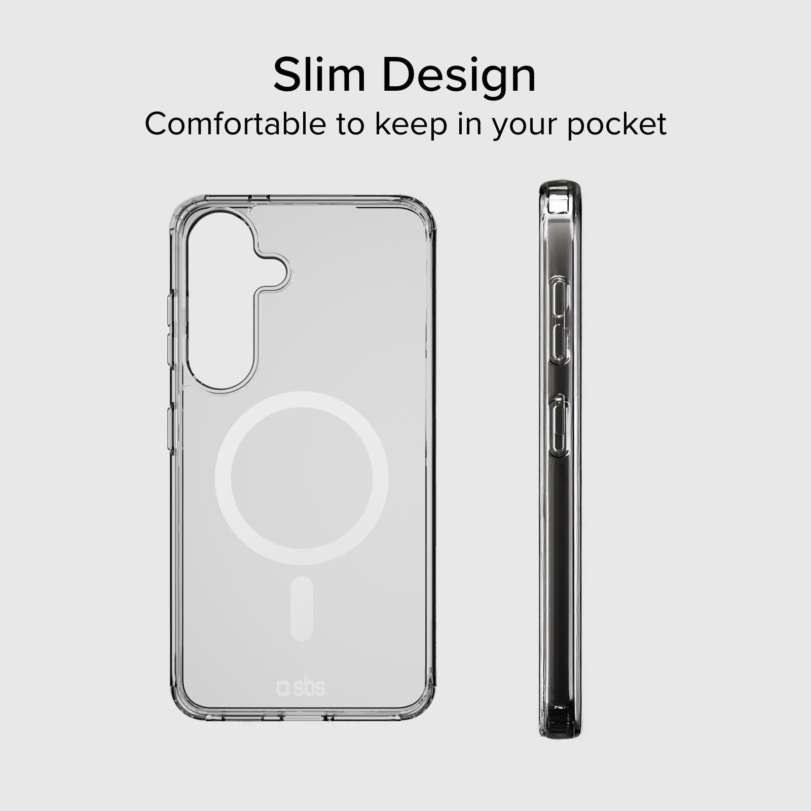 Cover rigida compatibile con ricarica wireless magnetica per Samsung S25
