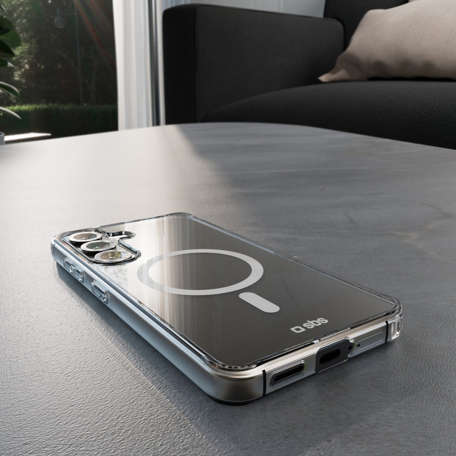 Cover rigida compatibile con ricarica wireless magnetica per Samsung S25