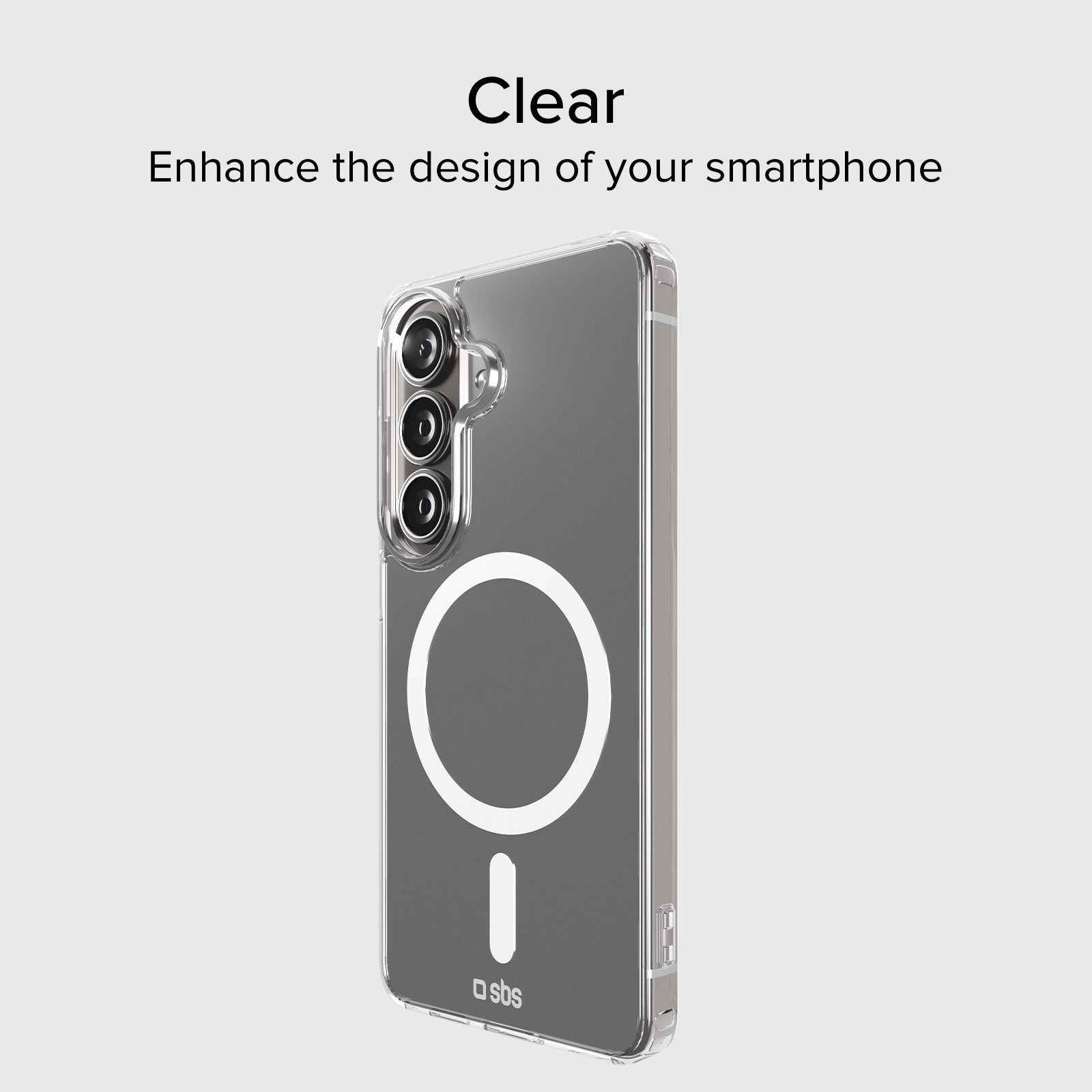 Transparent hard cover compatible with magnetic wireless charging for Samsung S26+