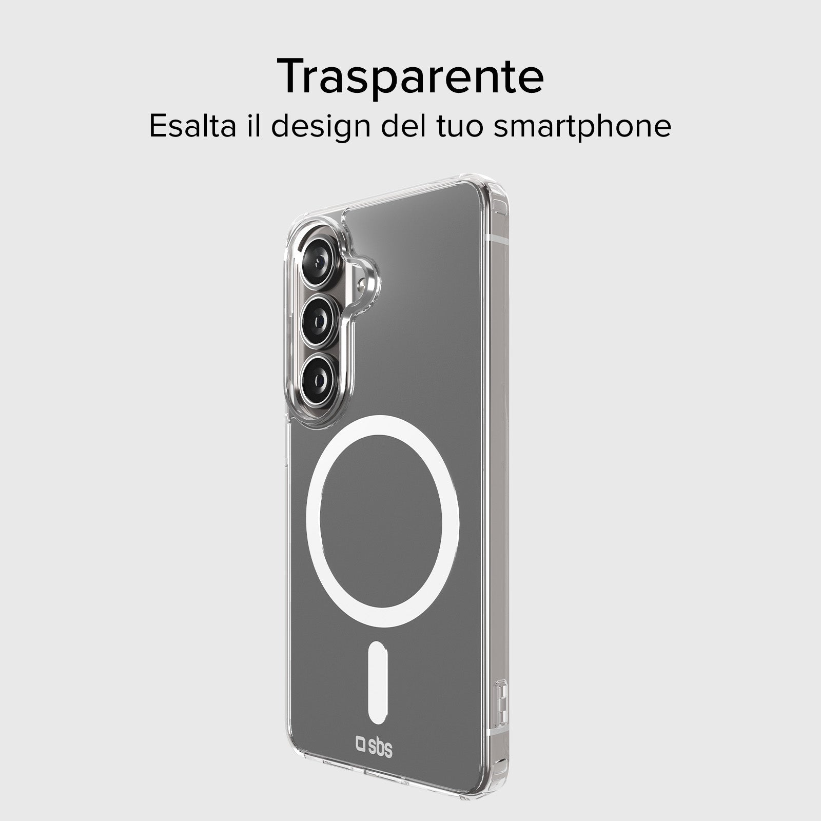 Cover rigida compatibile con ricarica wireless magnetica per Samsung S26+