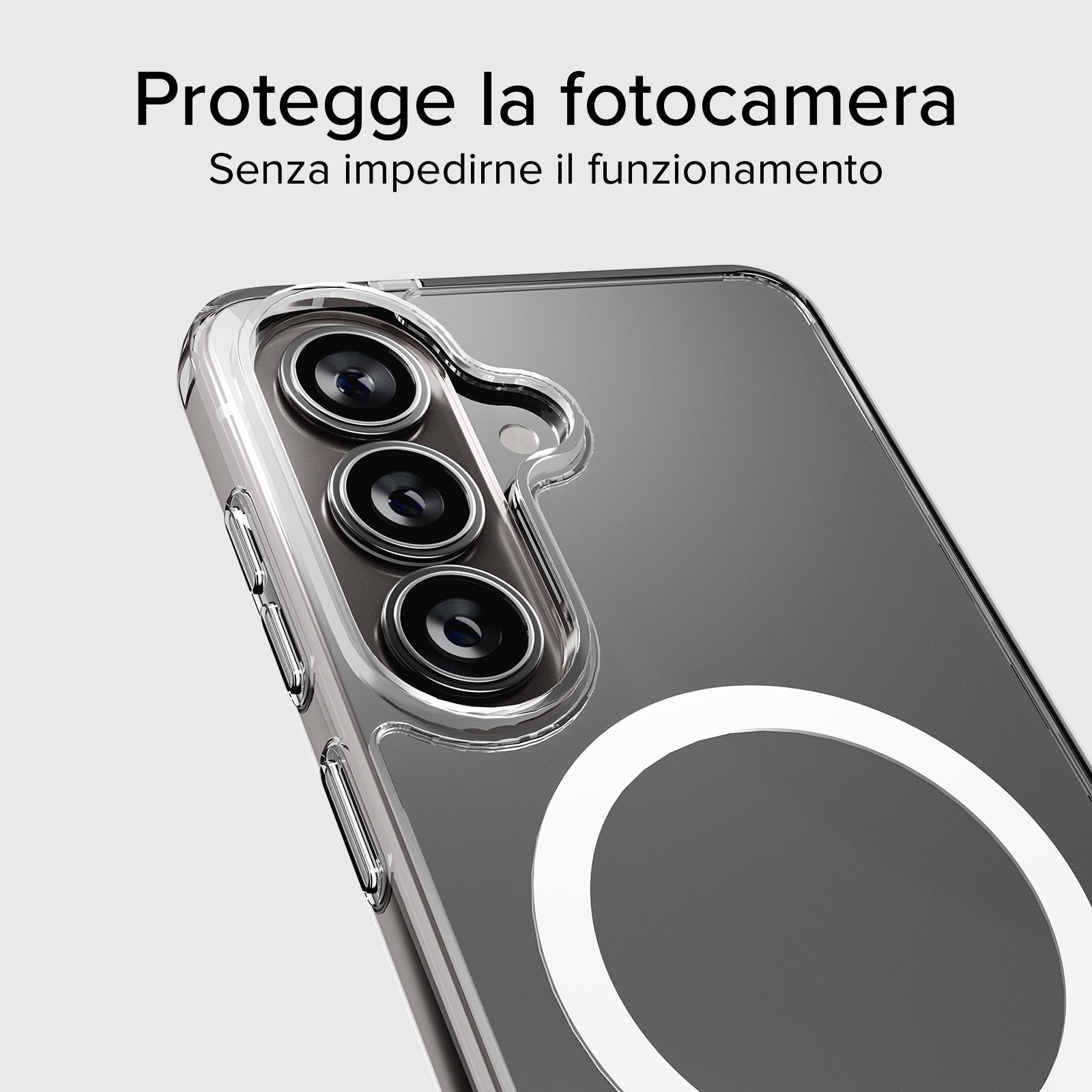Cover rigida compatibile con ricarica wireless magnetica per Samsung S26+