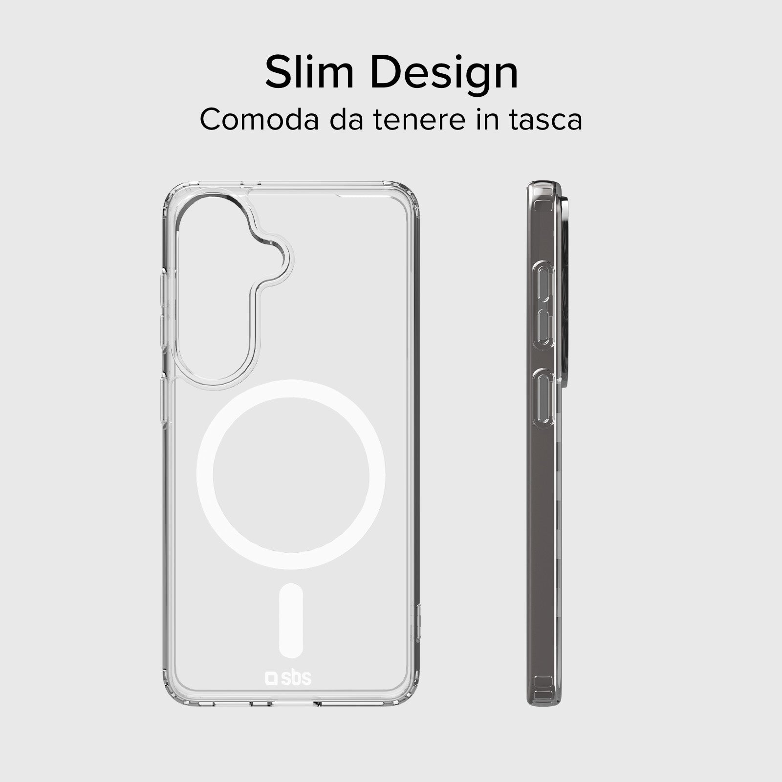 Cover rigida compatibile con ricarica wireless magnetica per Samsung S26+
