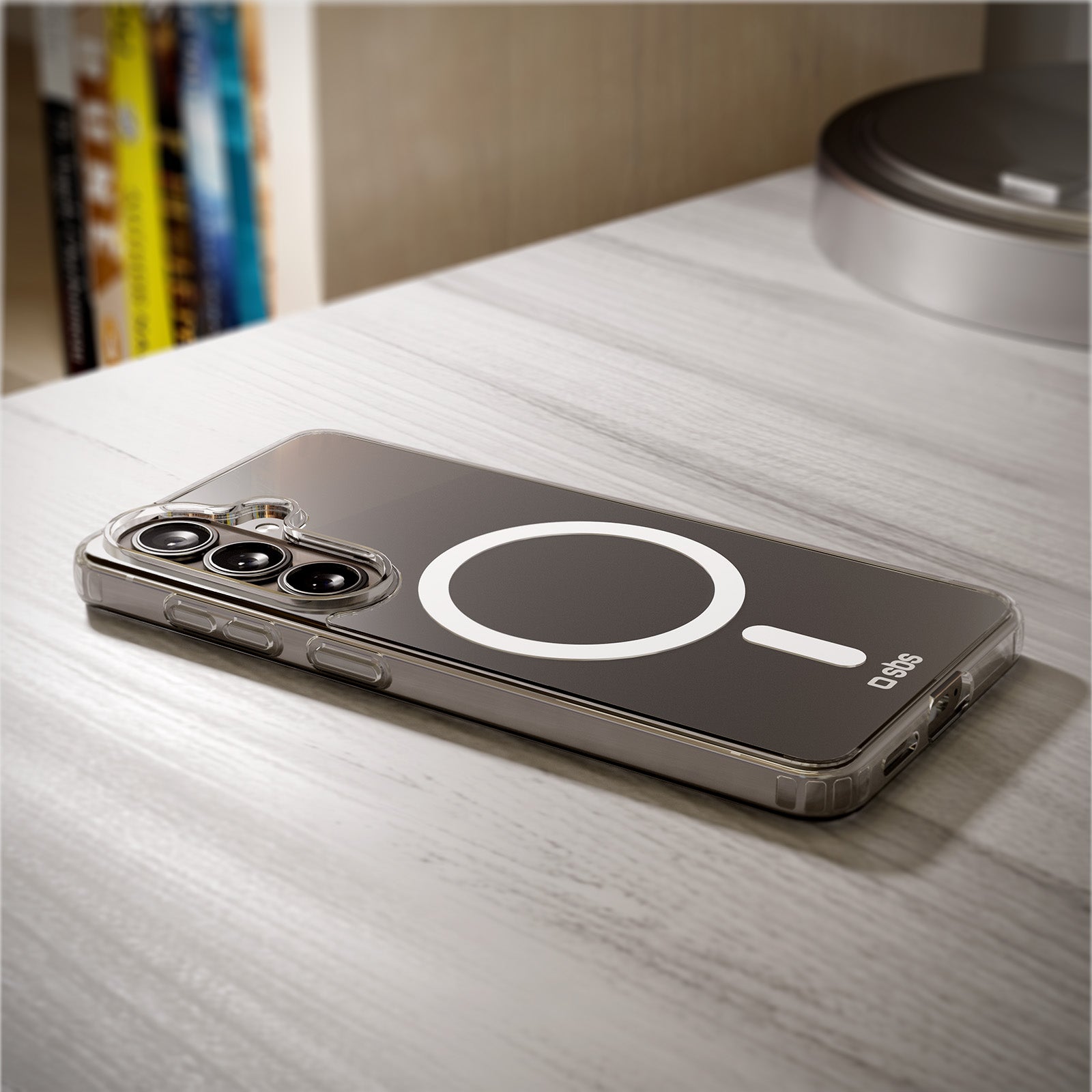 Cover rigida compatibile con ricarica wireless magnetica per Samsung S26+