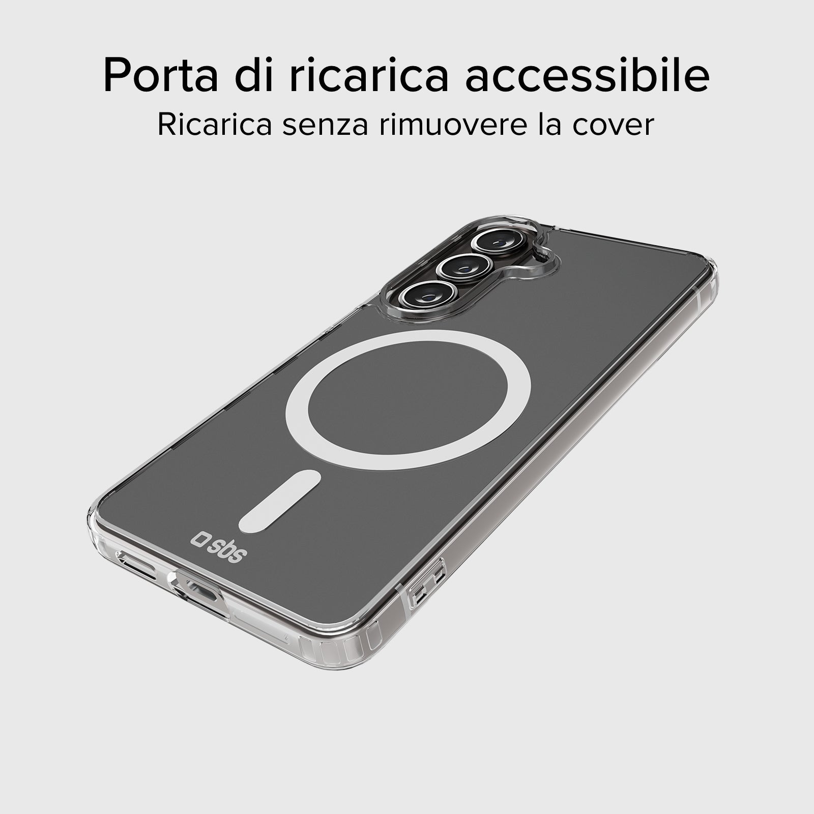 Cover rigida compatibile con ricarica wireless magnetica per Samsung S26