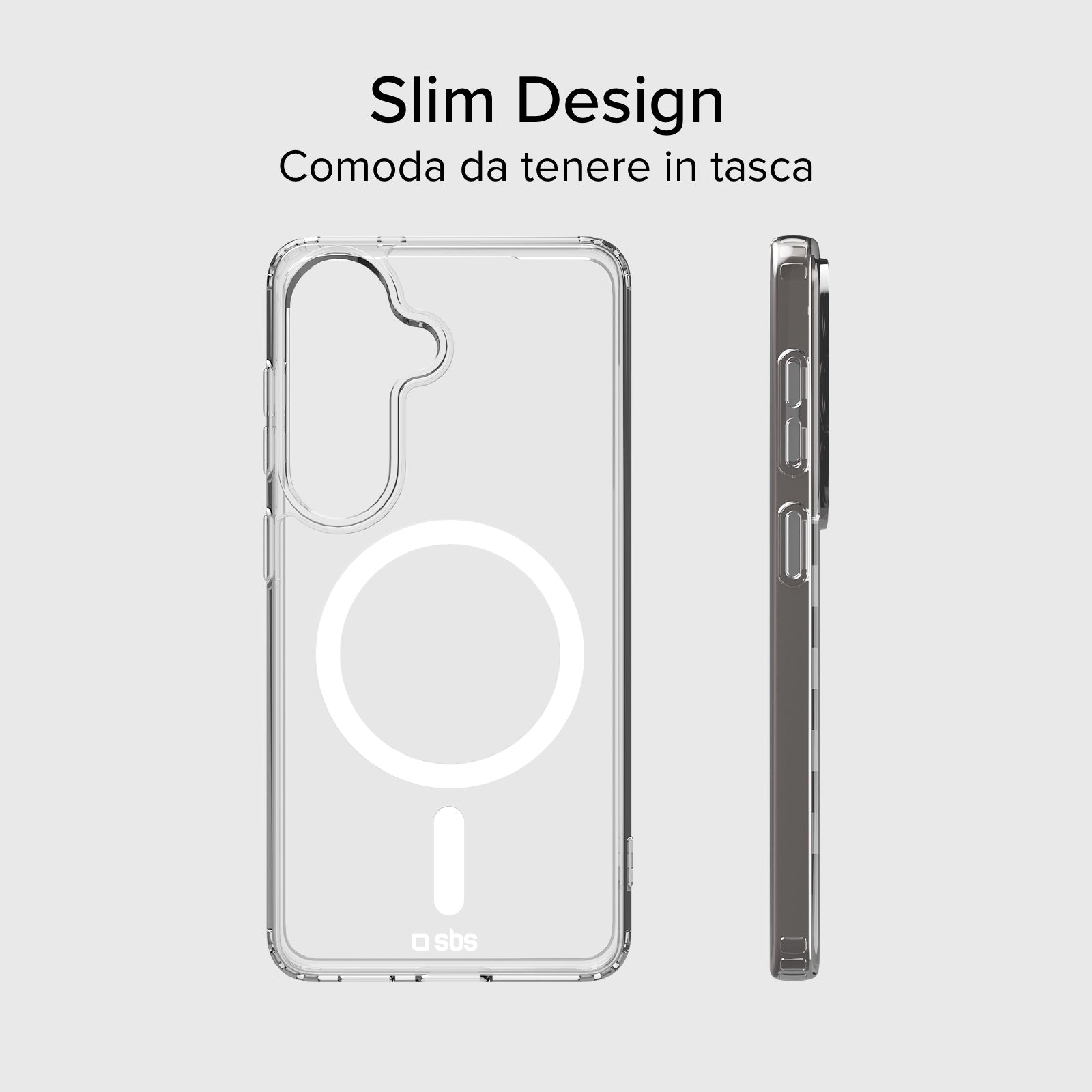 Cover rigida compatibile con ricarica wireless magnetica per Samsung S26