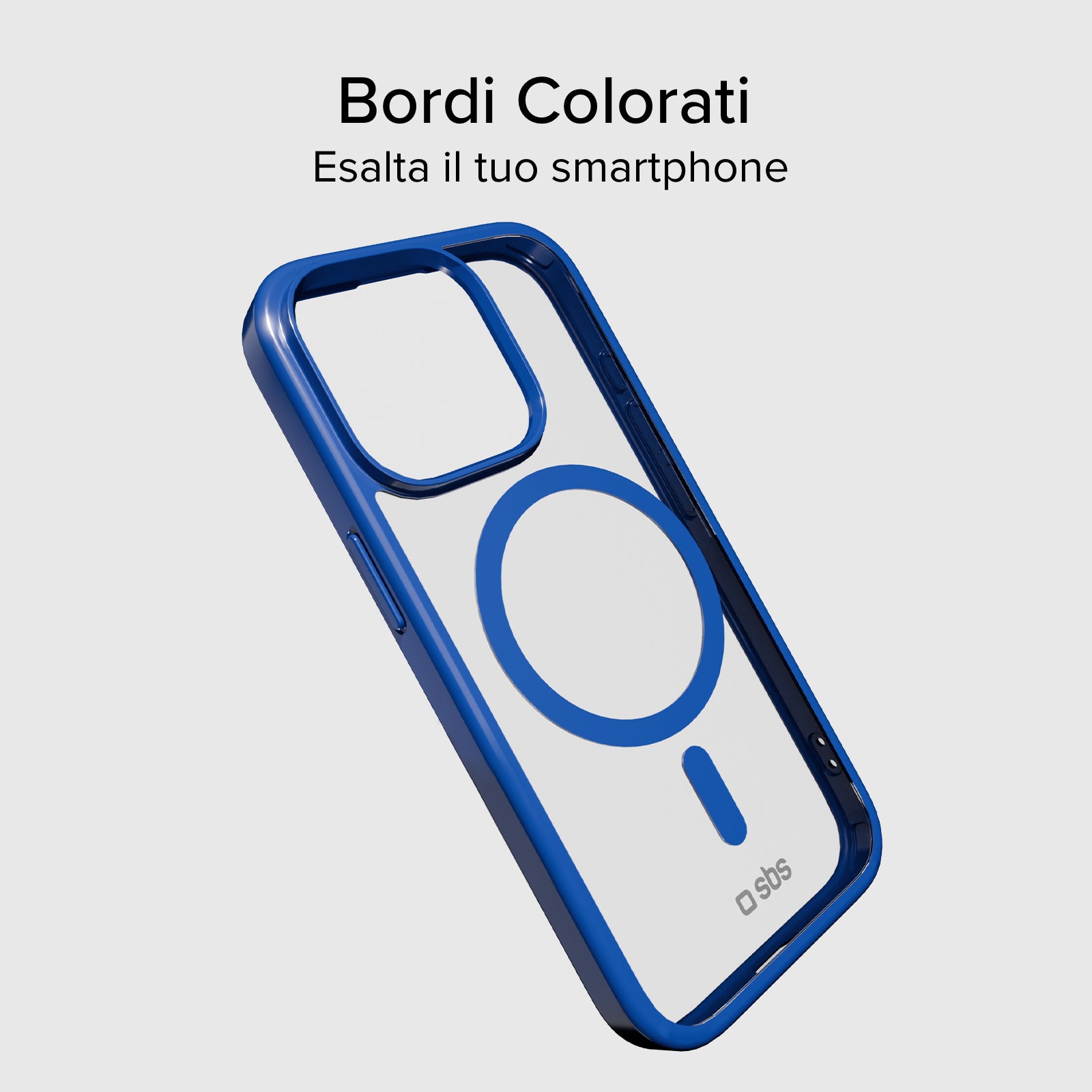 Cover per iPhone 15 Pro con bordi colorati compatibile con ricarica MagSafe