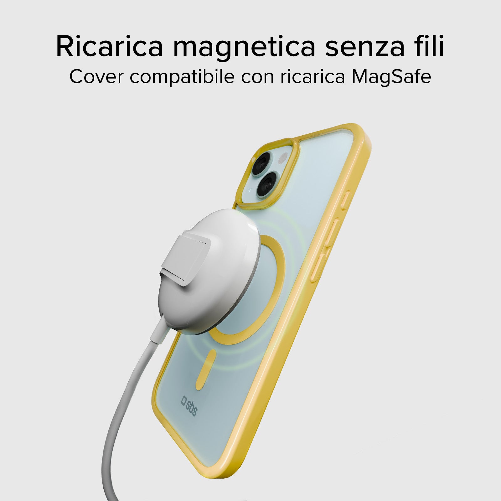 Cover per iPhone 15 con bordi colorati compatibile con ricarica MagSafe