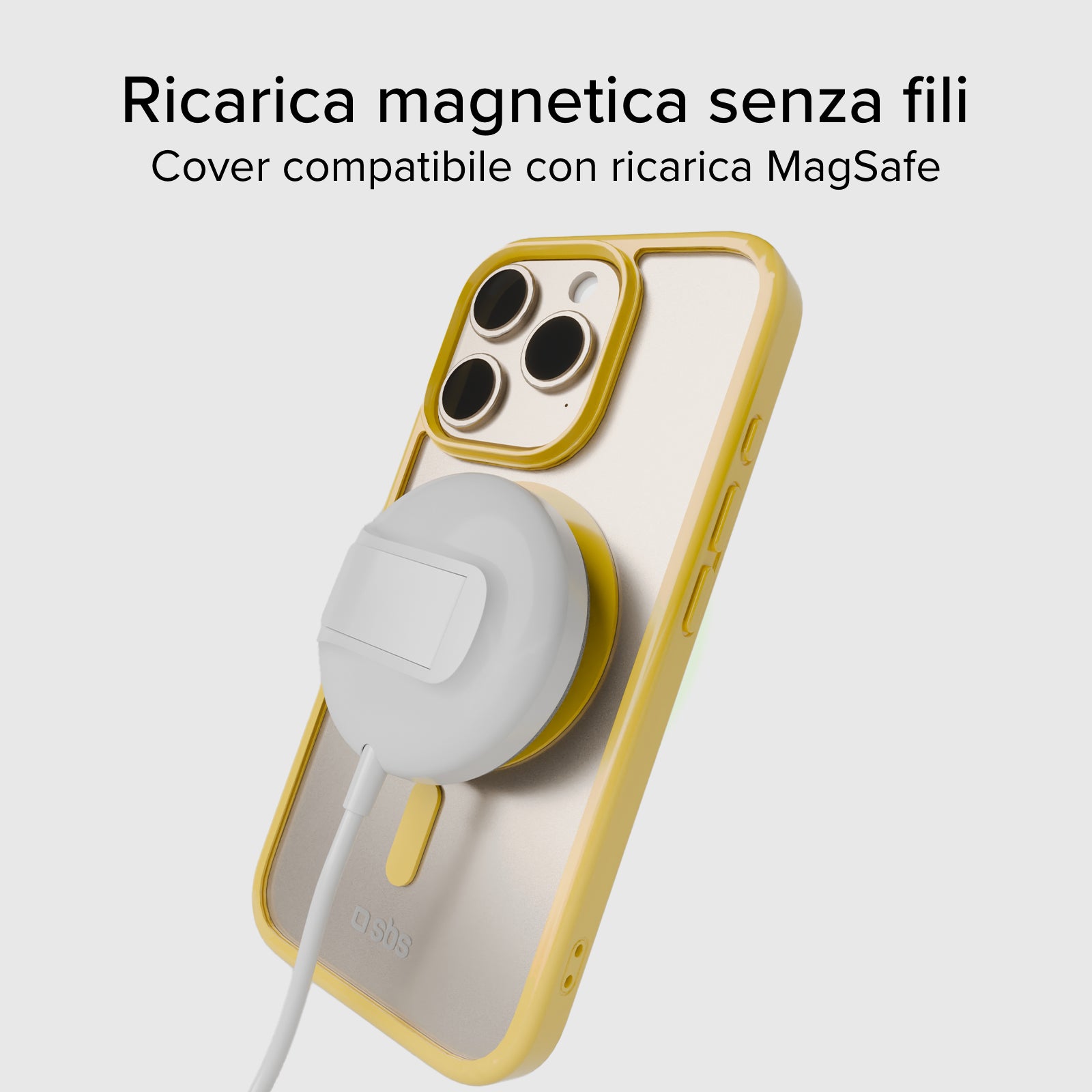 Cover per iPhone 16 Pro con bordi colorati compatibile con ricarica MagSafe