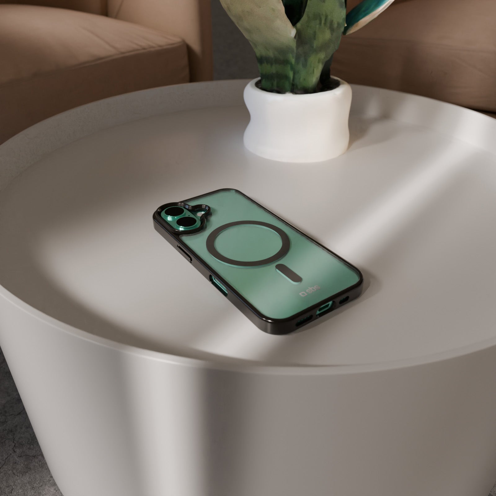 Cover per iPhone 16 Plus con bordi colorati compatibile con ricarica MagSafe