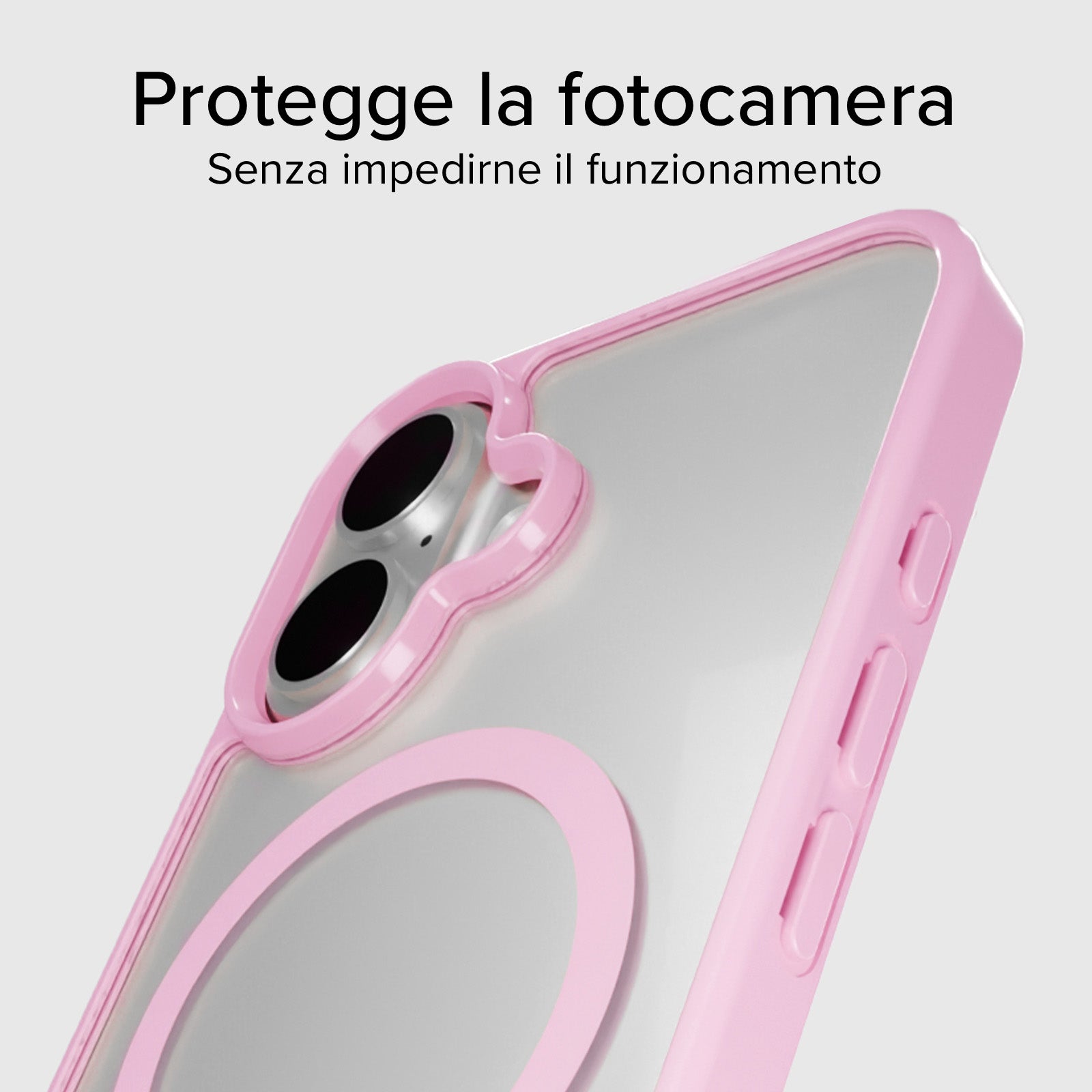 Cover per iPhone 16 Plus con bordi colorati compatibile con ricarica MagSafe