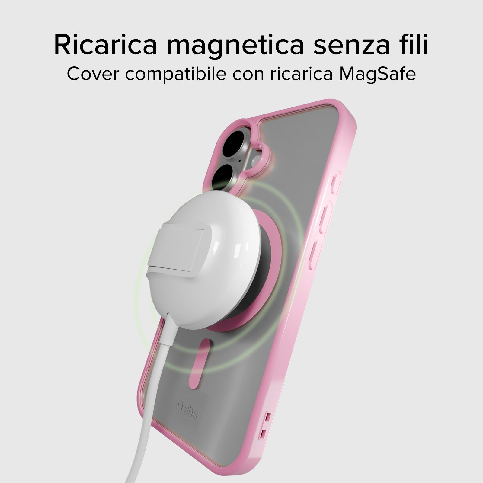 Cover per iPhone 16 Plus con bordi colorati compatibile con ricarica MagSafe