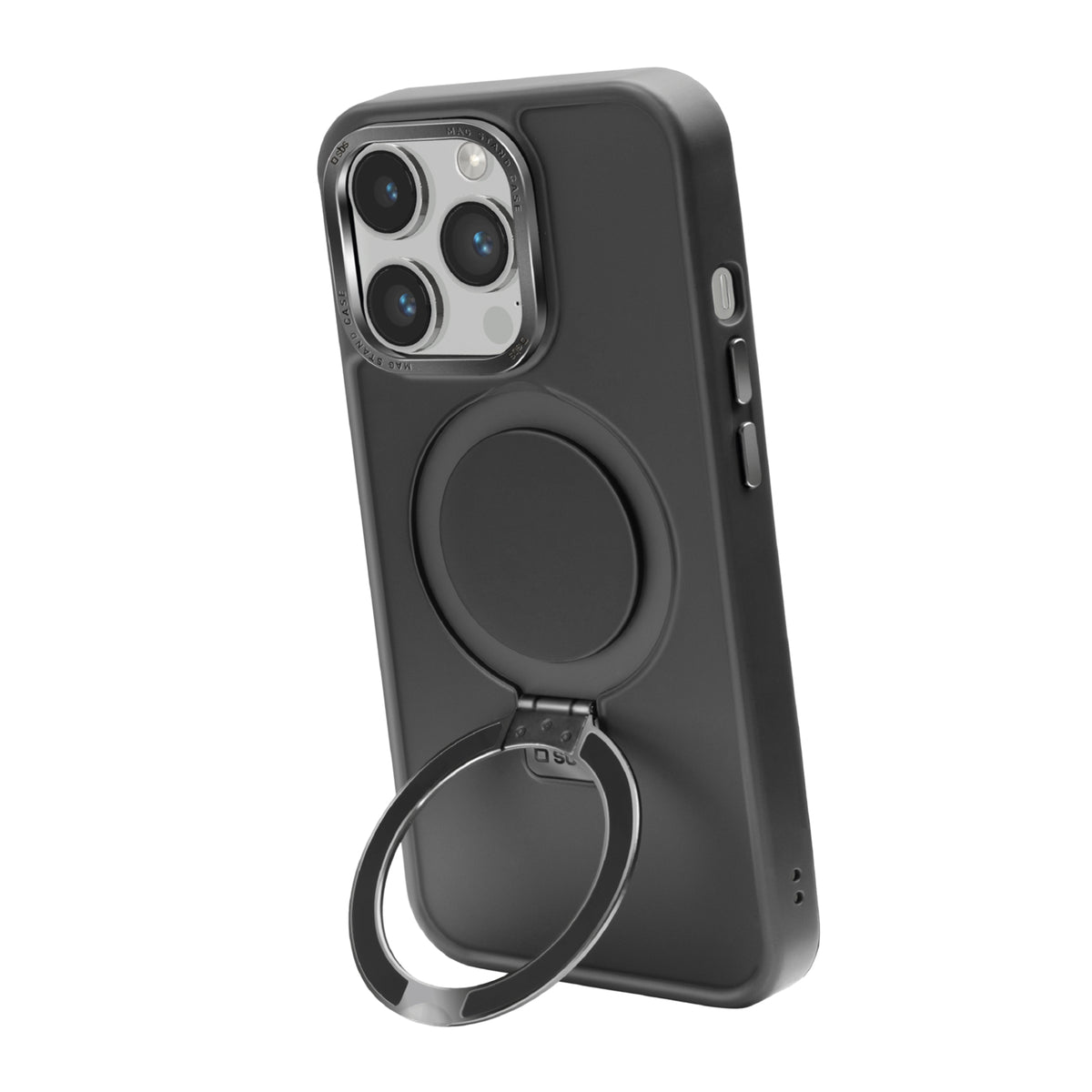 Cover compatibile ricarica MagSafe con anello stand per iPhone 14 Pro