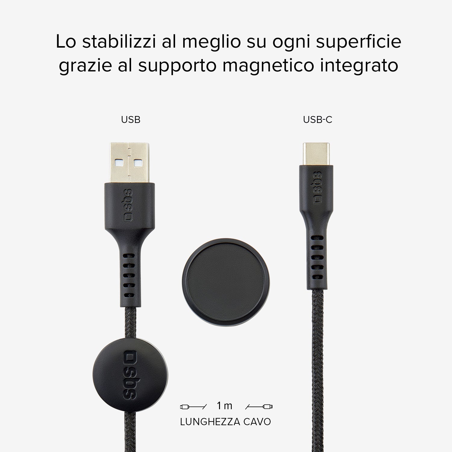 Cavo dati e ricarica con supporto magnetico - Connettori USB a USB-C