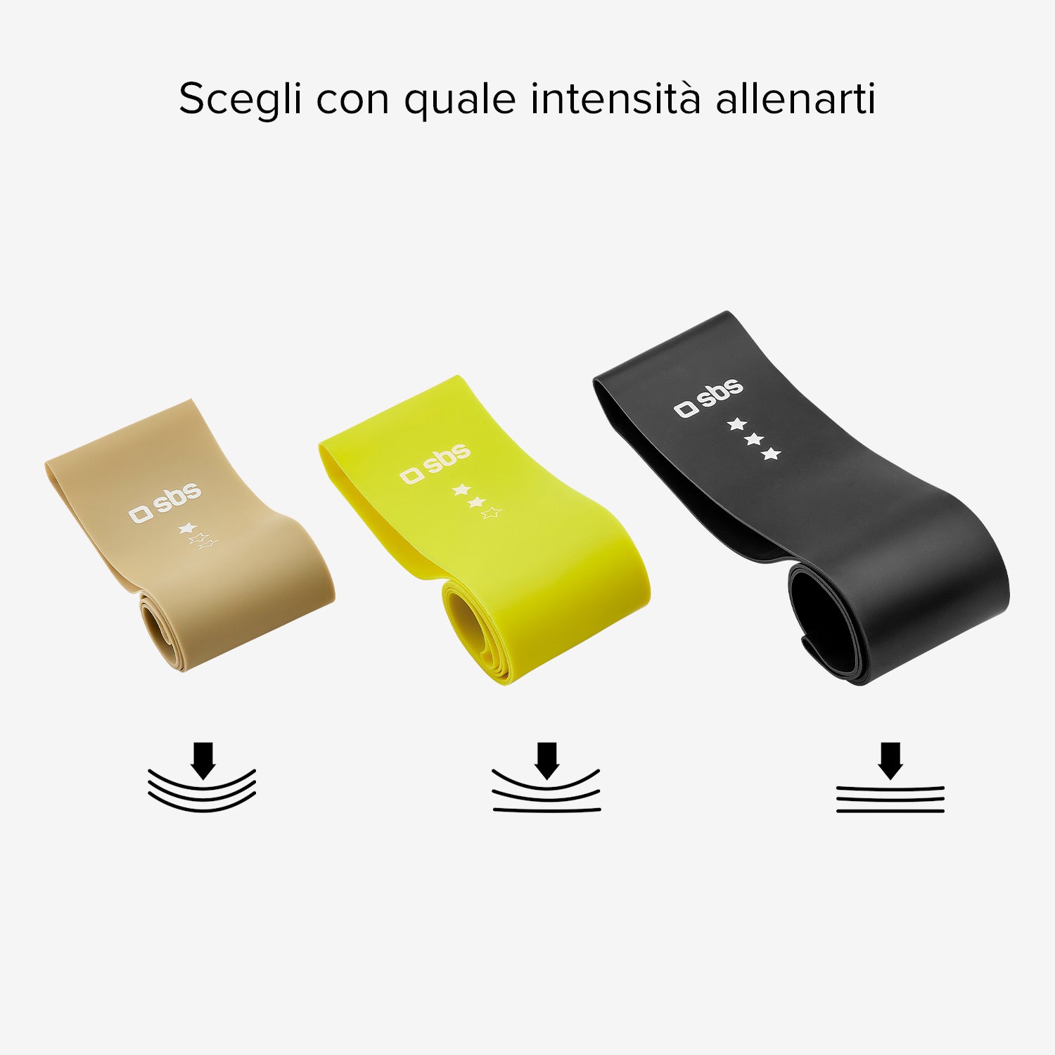 Kit con auricolari True Wireless Stereo e fasce elastiche