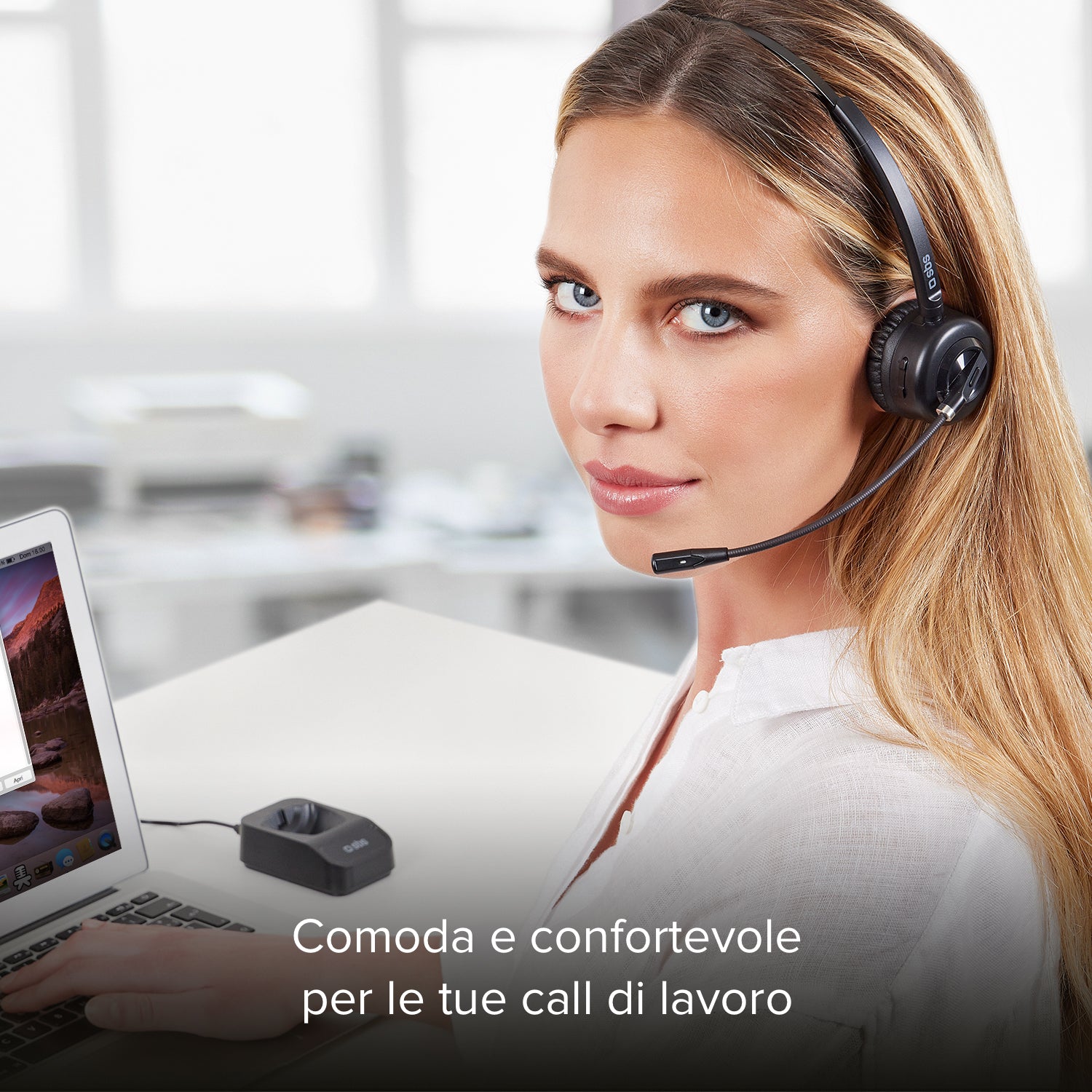 Cuffia mono Wireless Multipoint con microfono