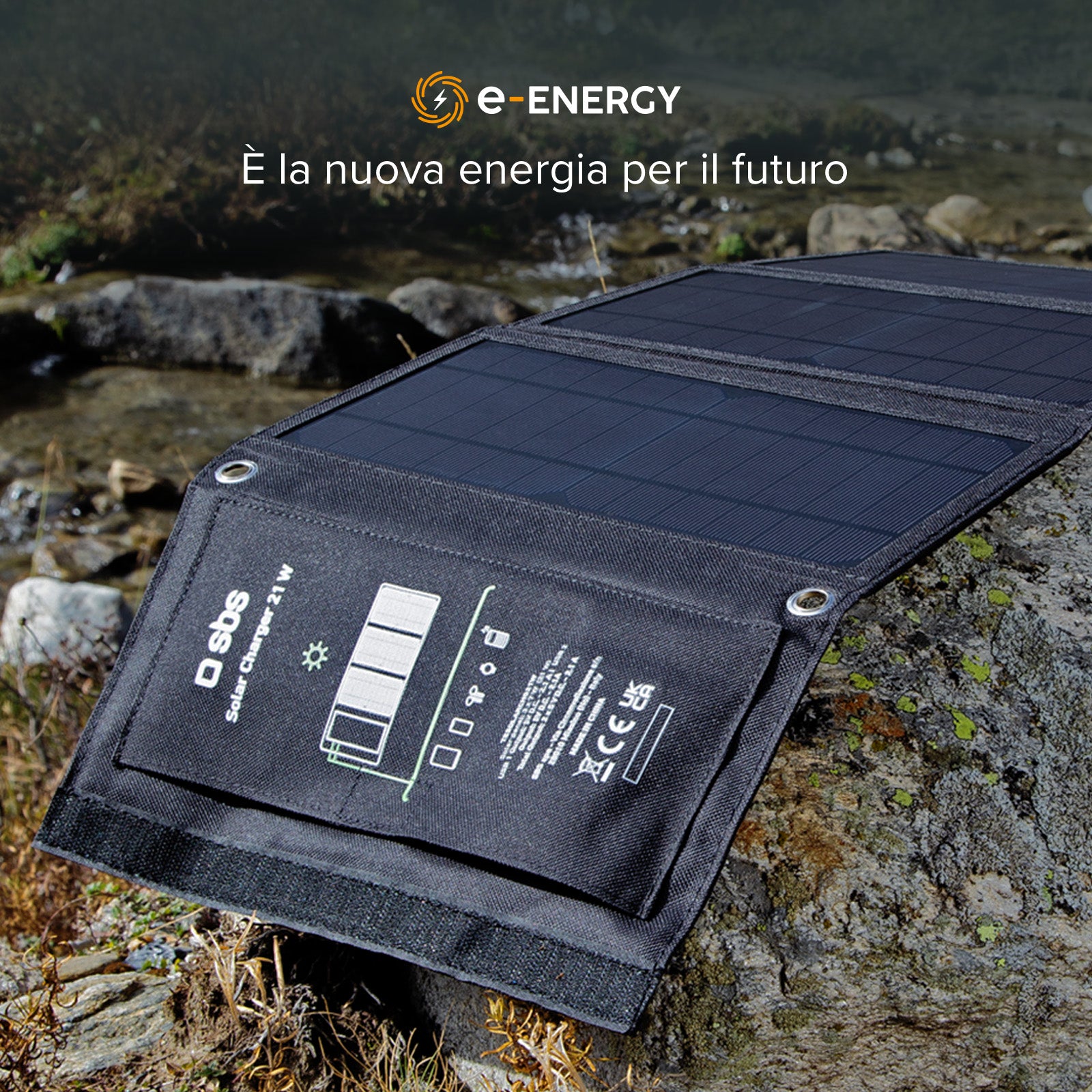 Caricatore caricabatterie portatile solare da 21 Watt