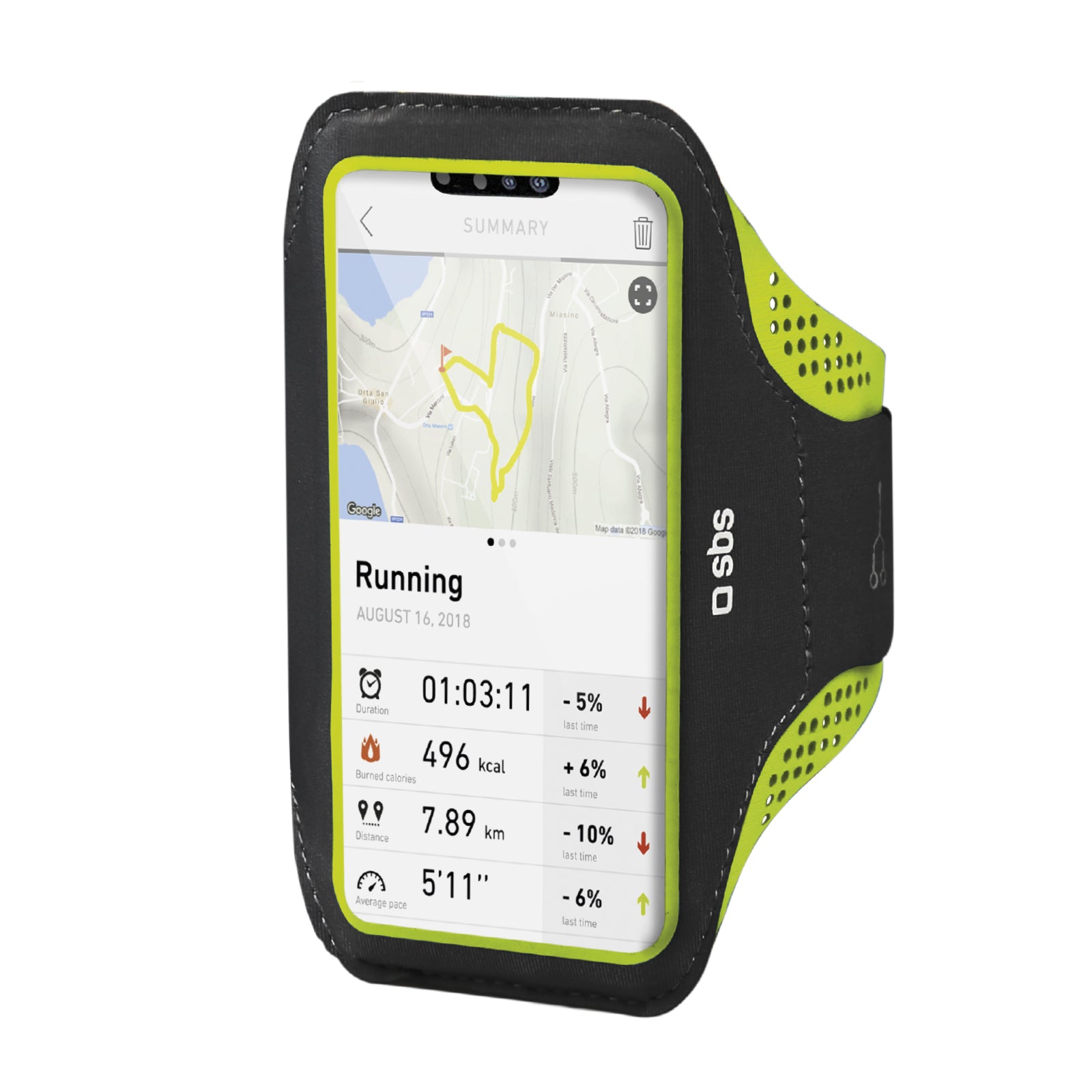 Fascia da braccio running XXXL per smartphone fino a 6,7" con finestra touch