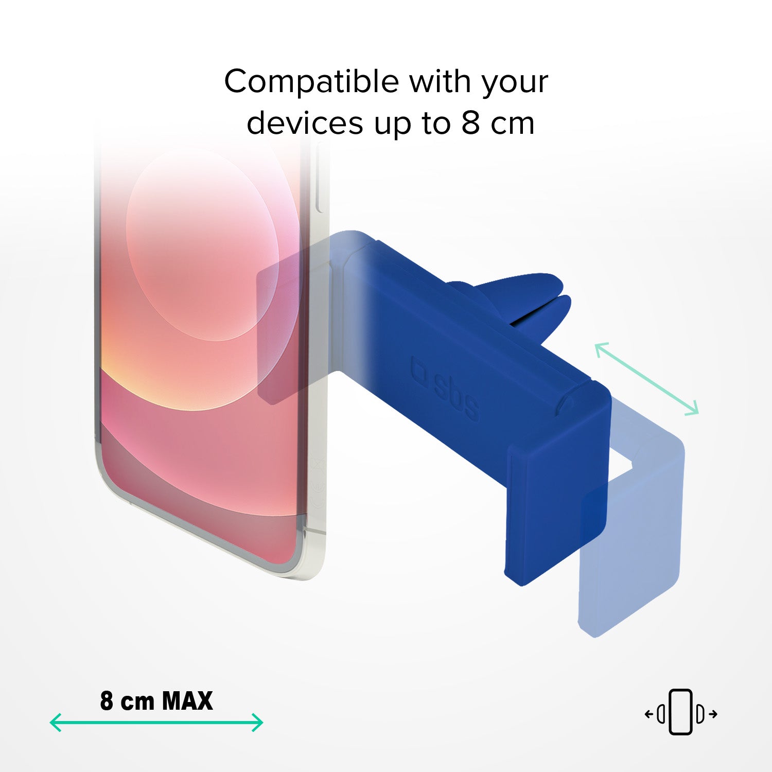 Autohalterung für Smartphones bis zu 80 mm