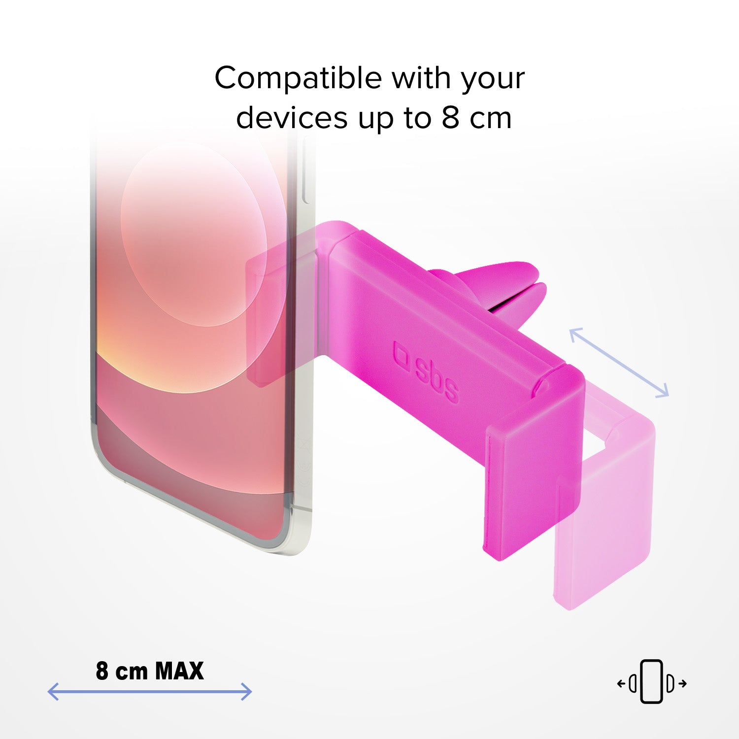 Soporte de auto para smartphone de hasta 80 mm