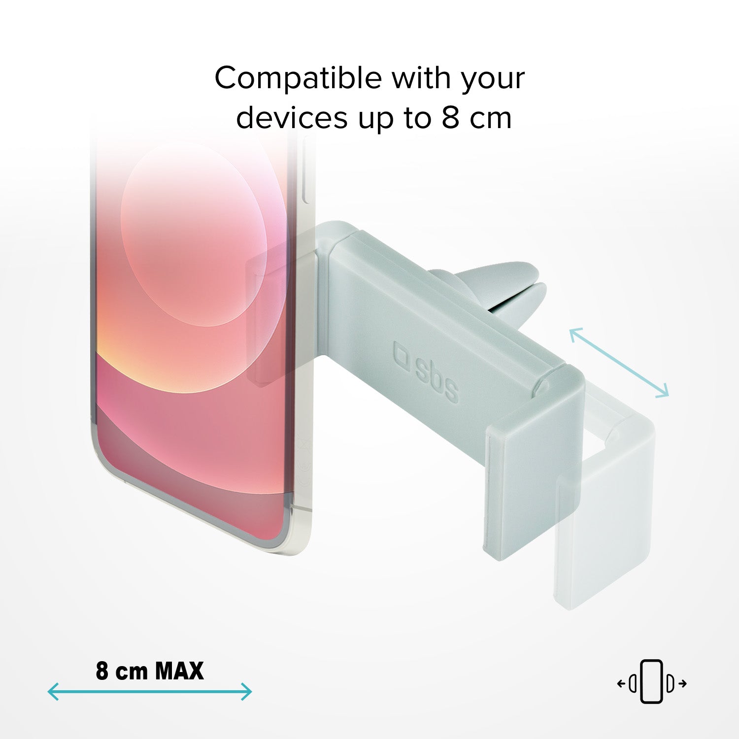 Soporte de auto para smartphone de hasta 80 mm