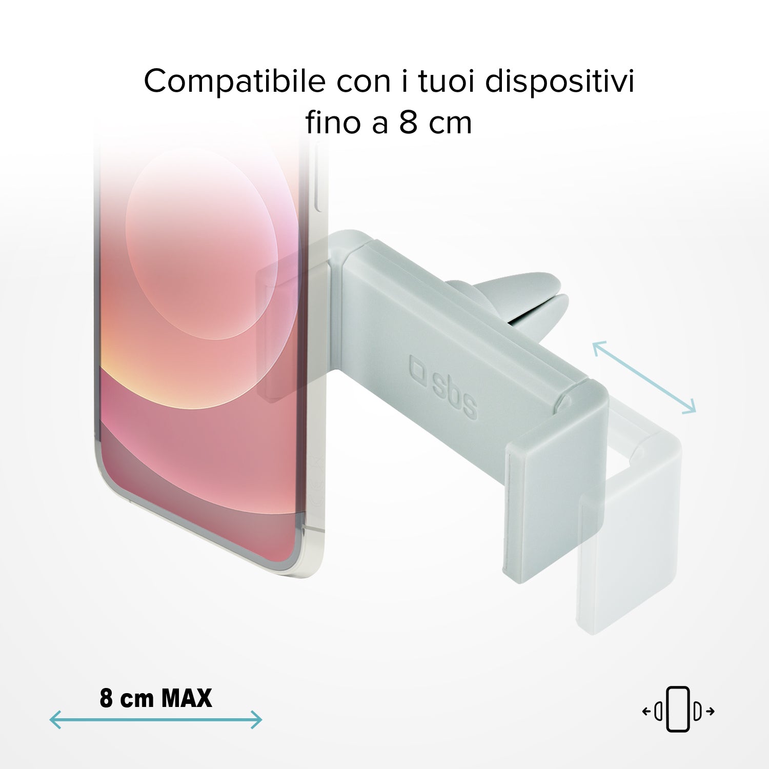 Soporte de auto para smartphone de hasta 80 mm